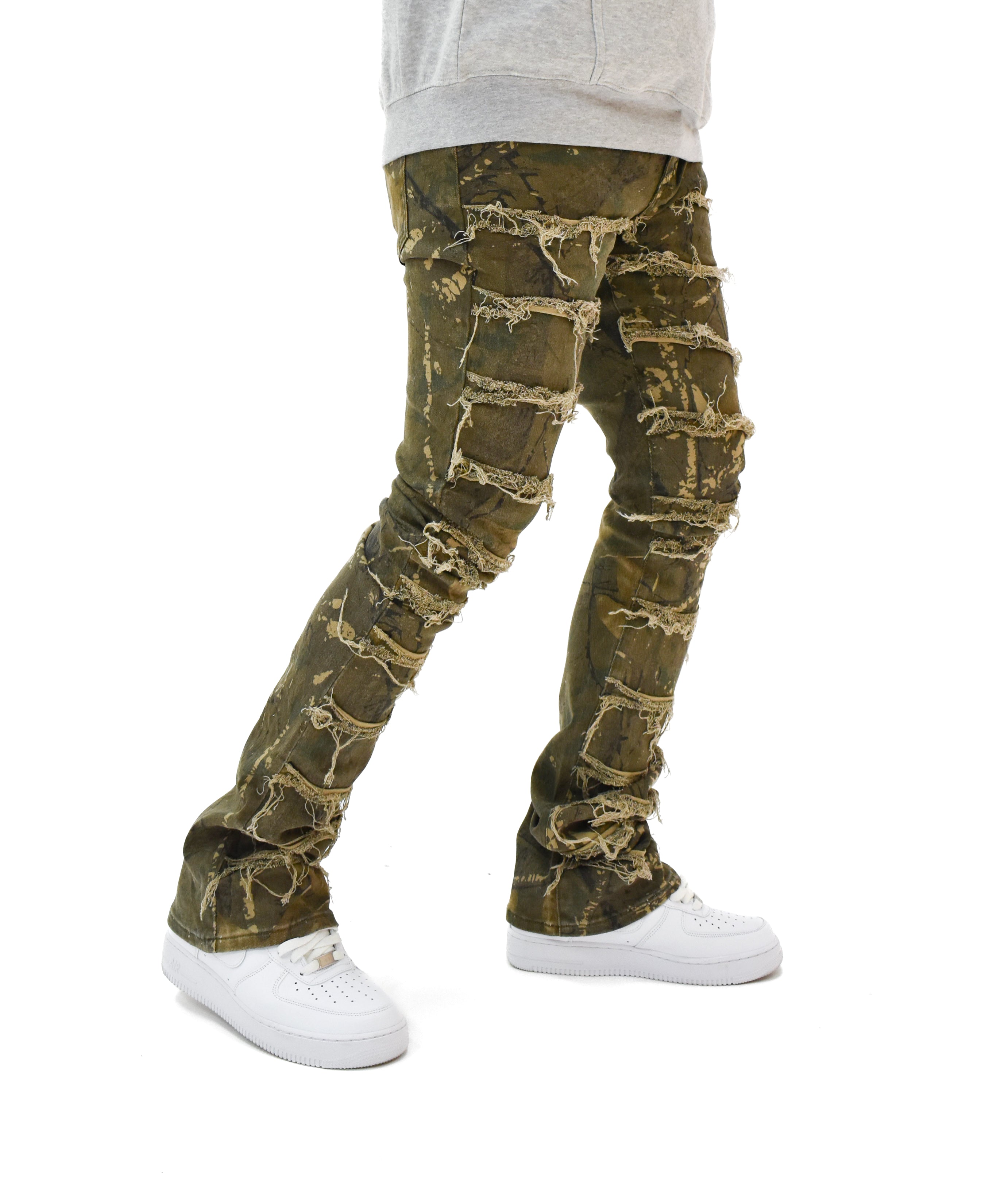 S2107 Distressed Stacked Denim