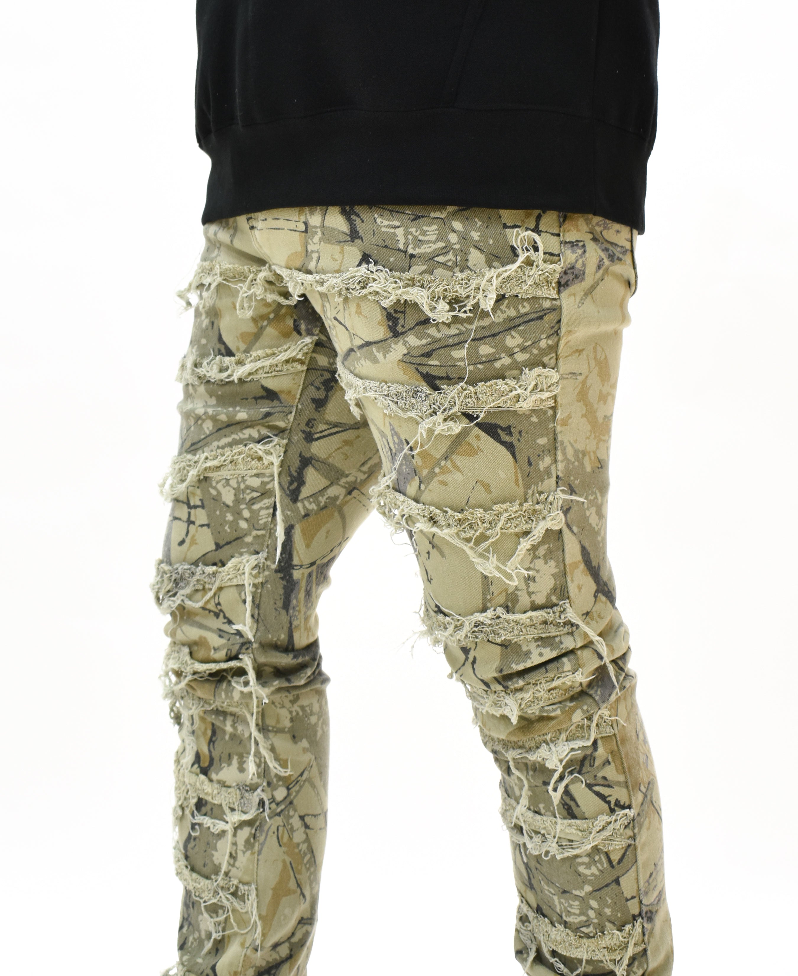 S2107 Distressed Stacked Denim