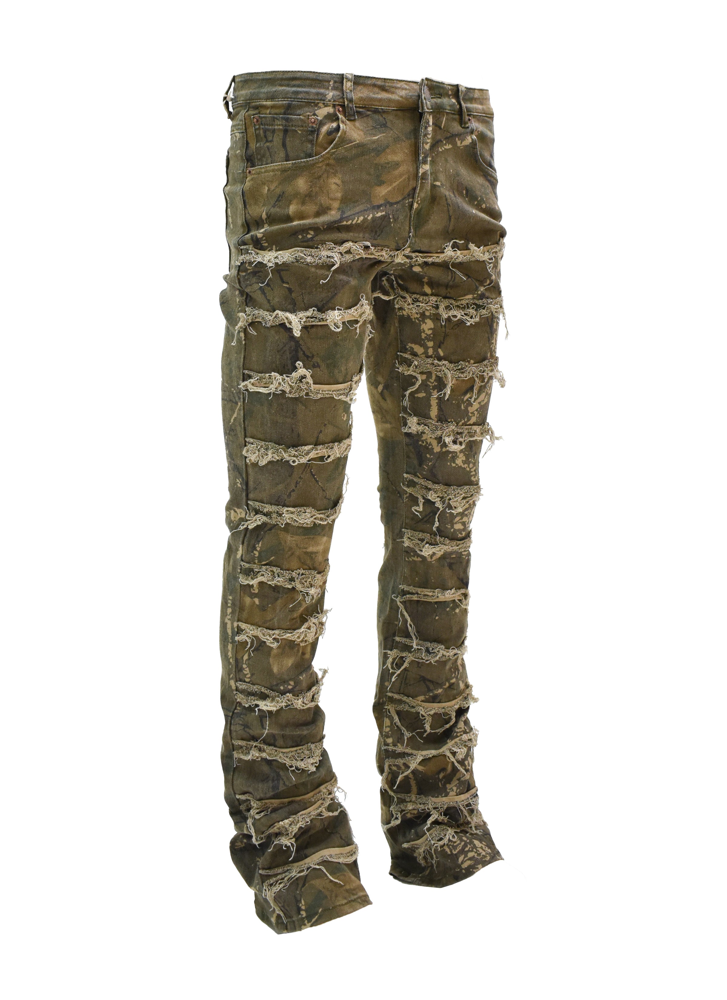 S2107 Distressed Stacked Denim
