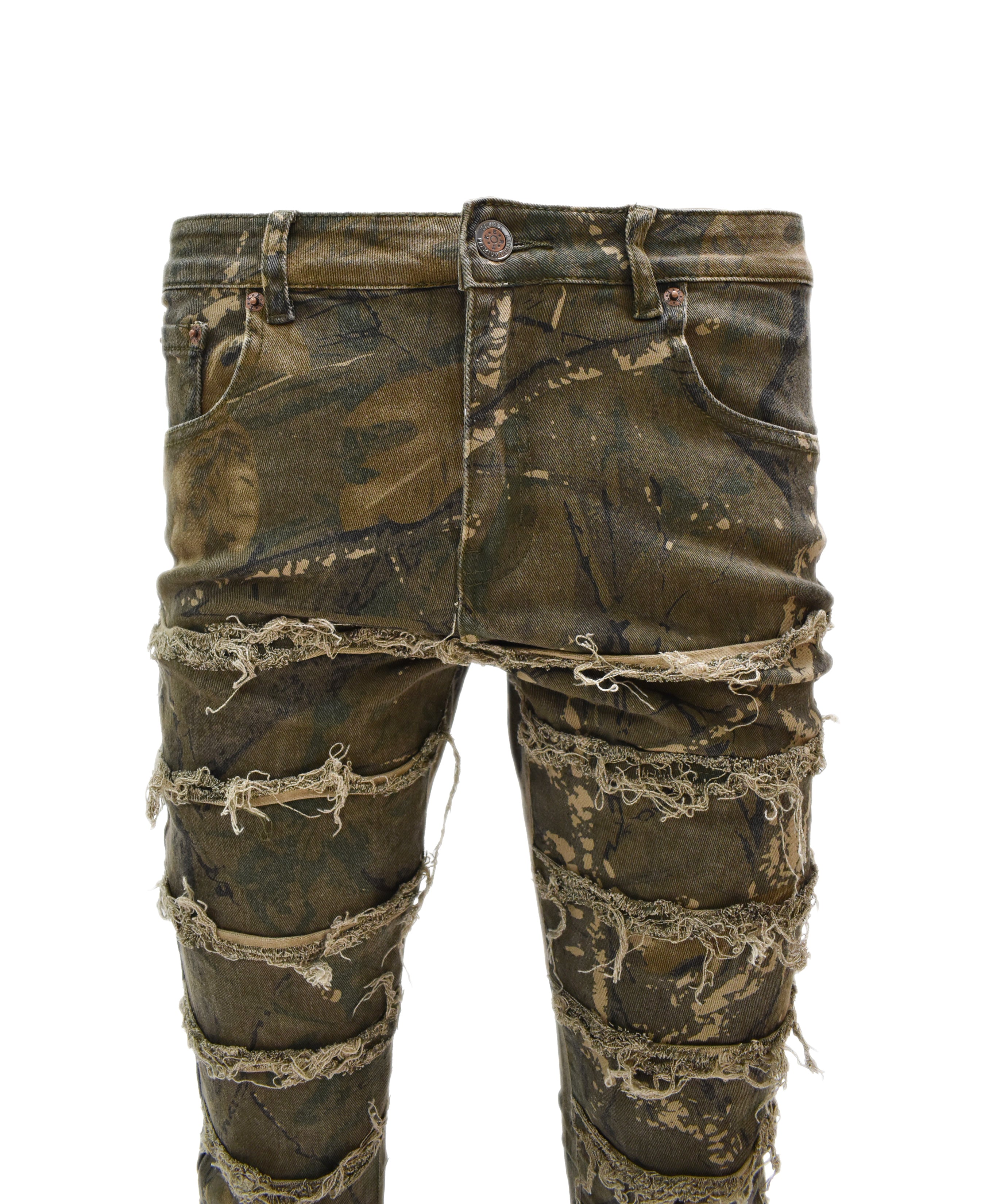 S2107 Distressed Stacked Denim