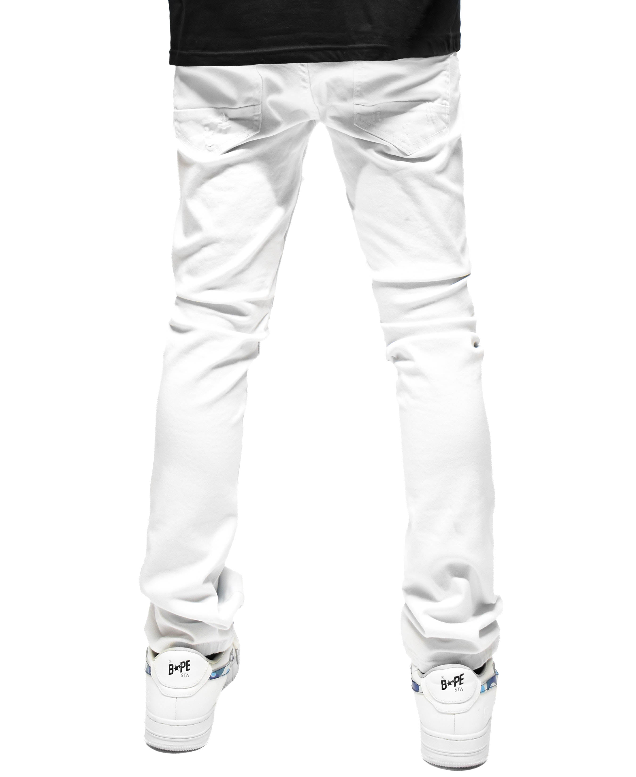 FW33574 Distressed Moto Denim