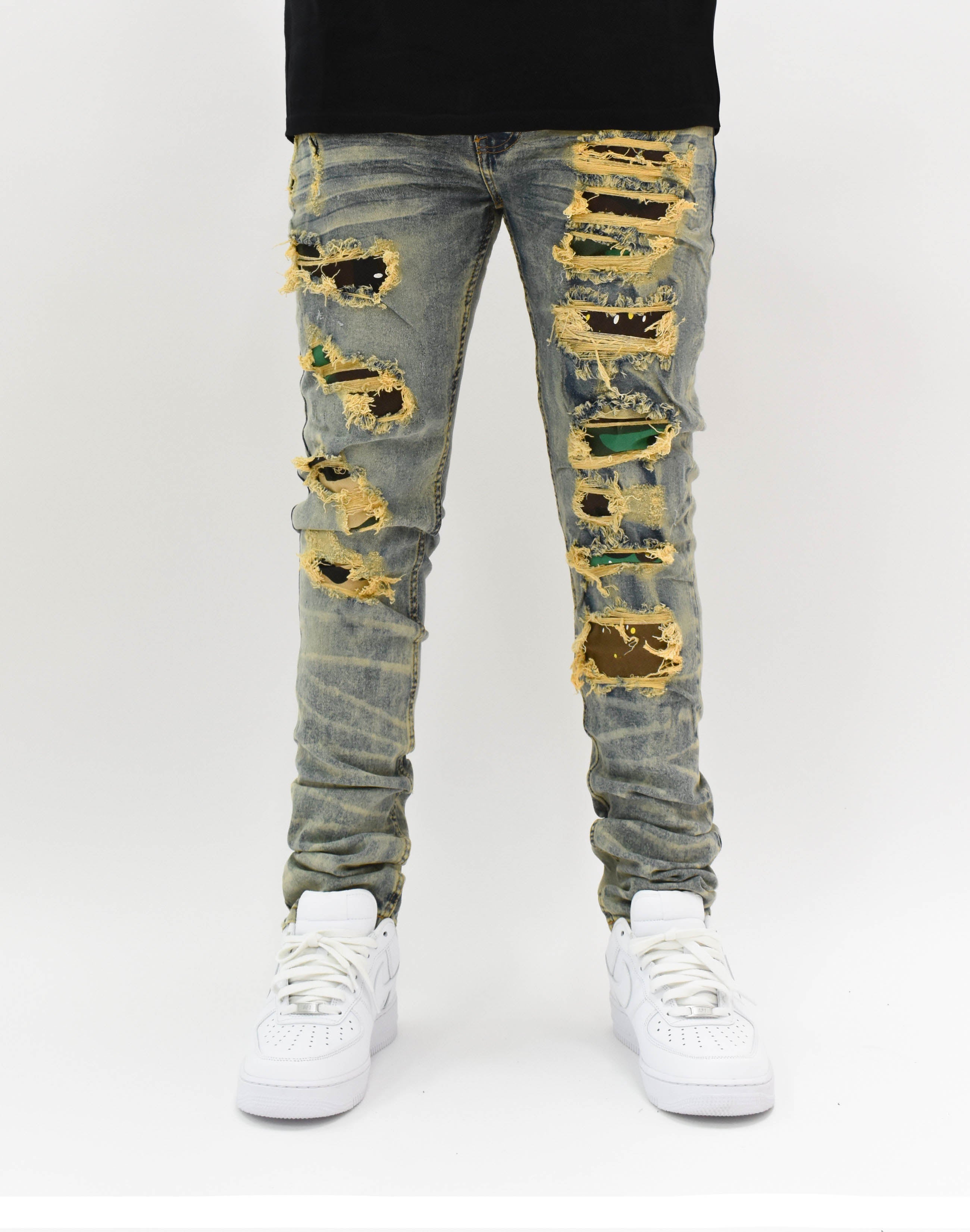 C33709 Timber Camo Ripped Demim