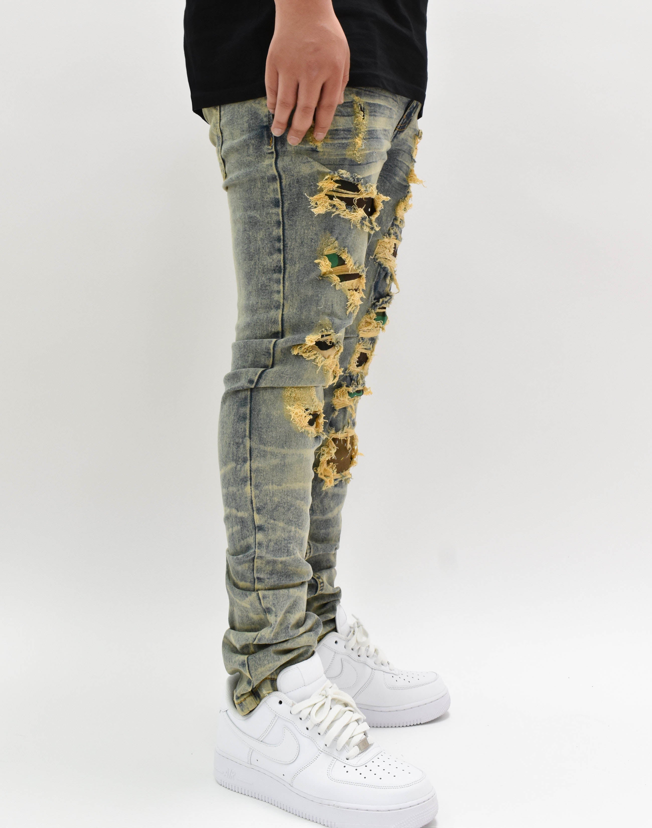 C33709 Timber Camo Ripped Demim