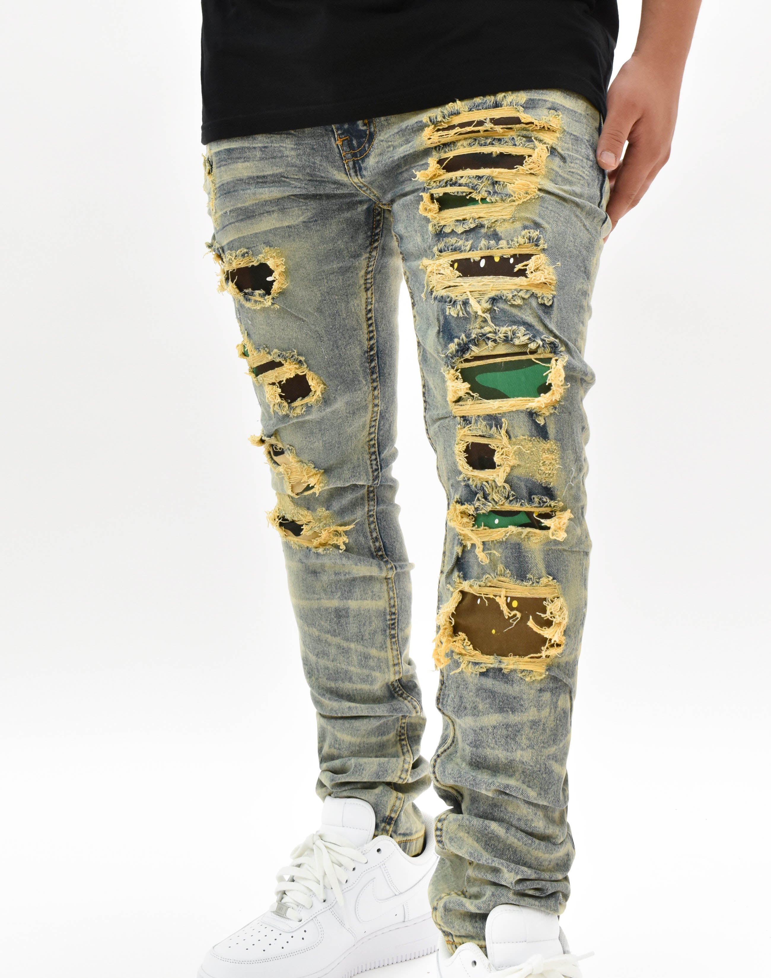 C33709 Timber Camo Ripped Demim