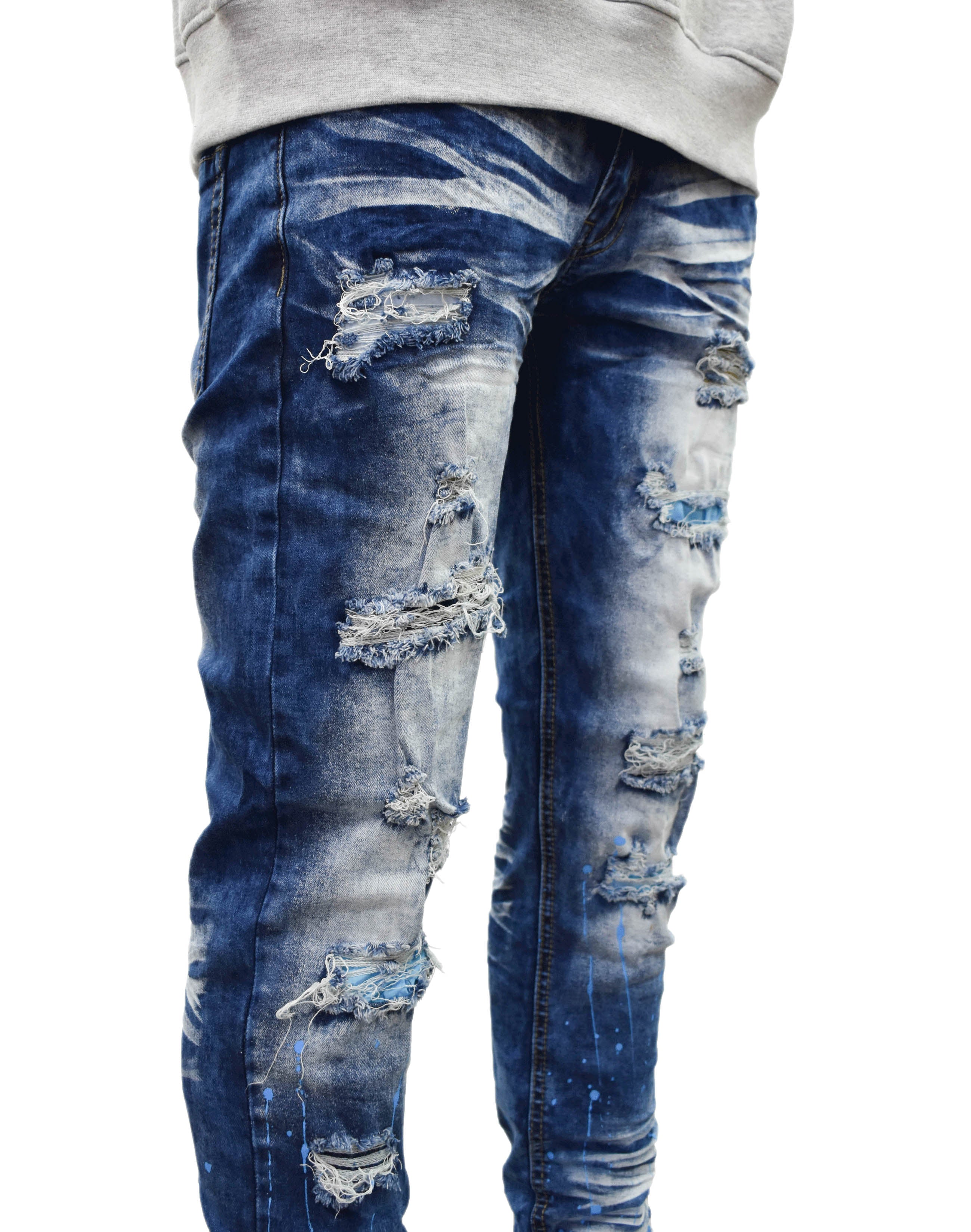 S2631 Ripped Paint Denim