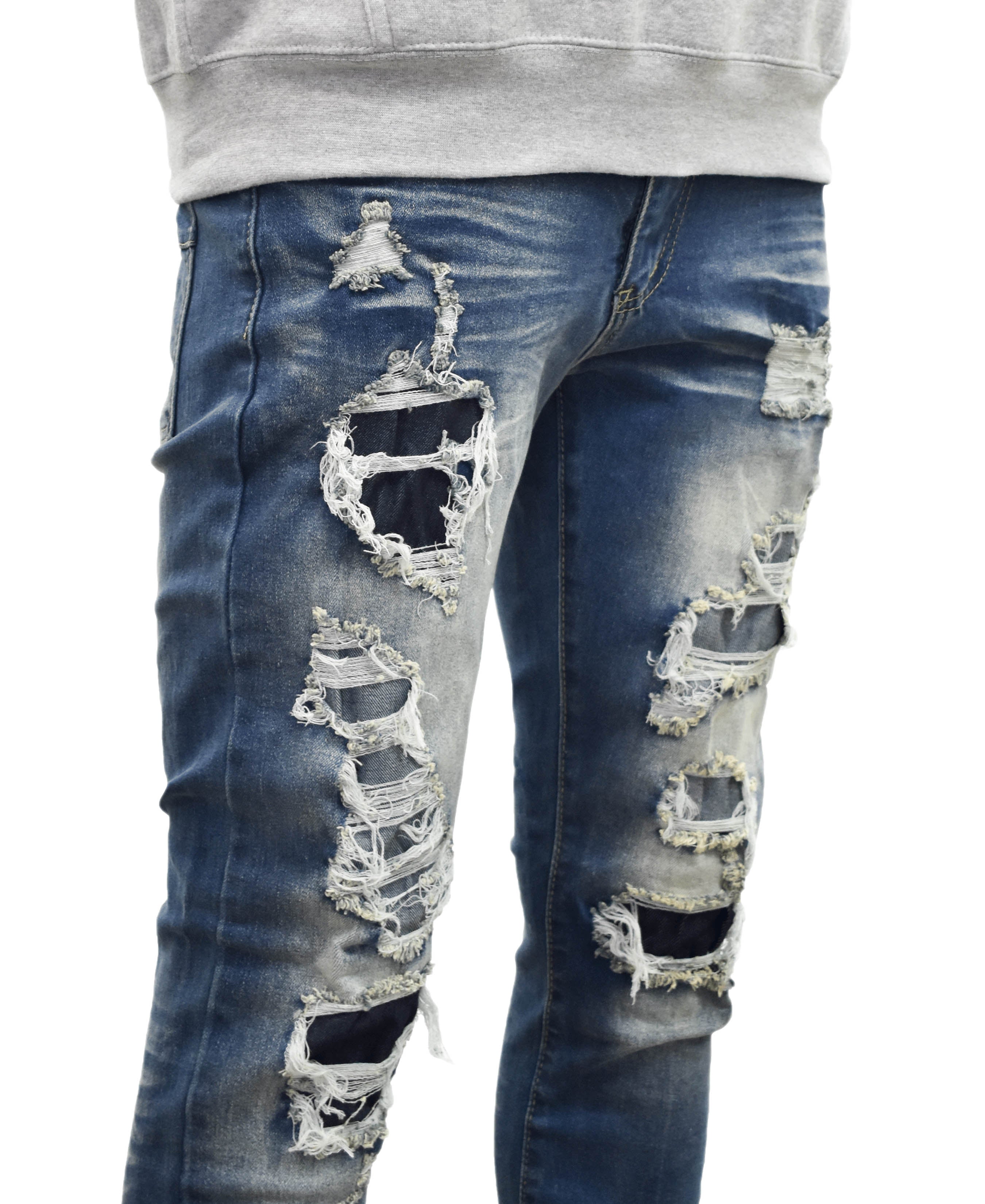 MS80113 Multi Ripped Denim