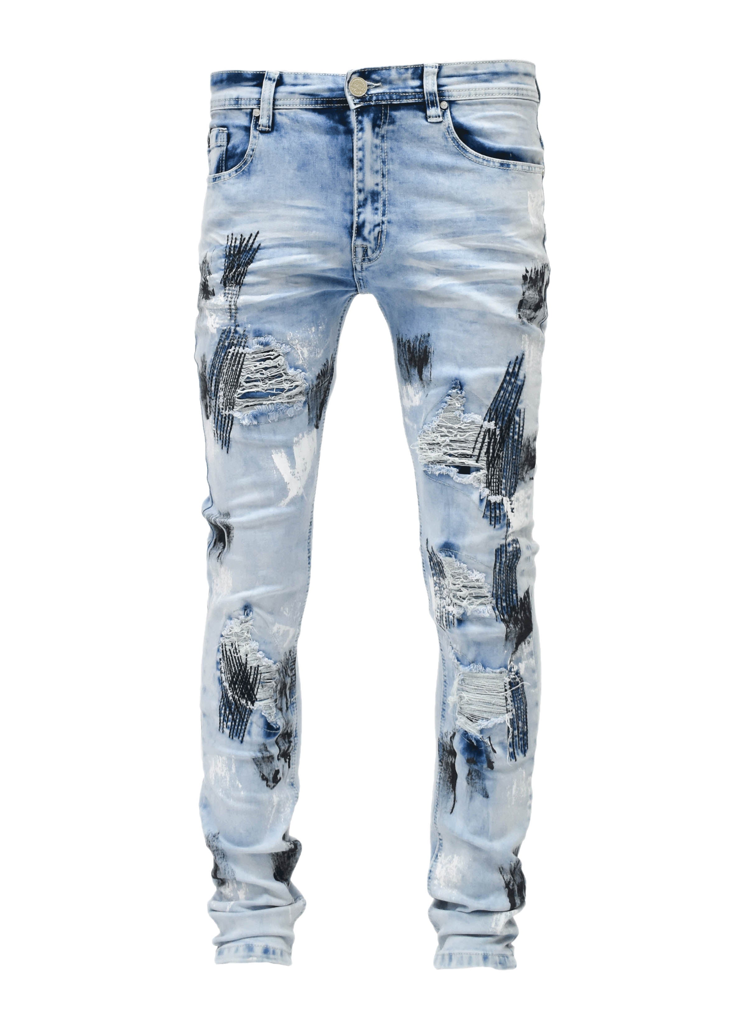 S2619 Stitch Paint Denim