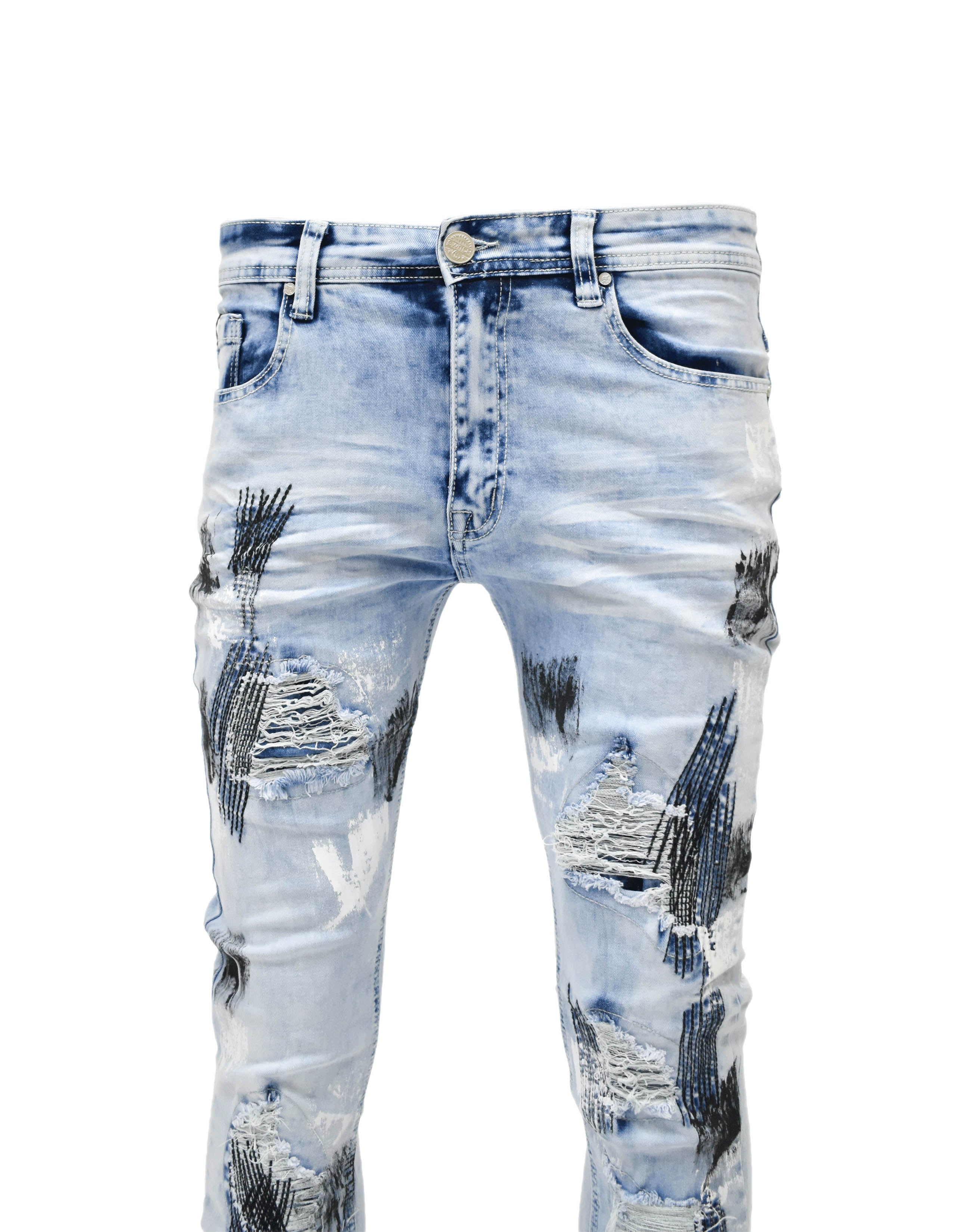 S2619 Stitch Paint Denim