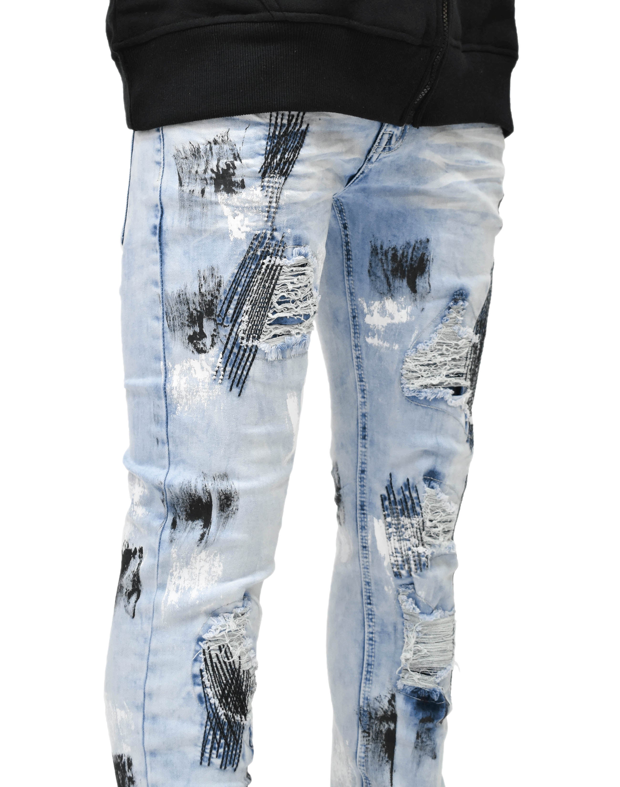 S2619 Stitch Paint Denim