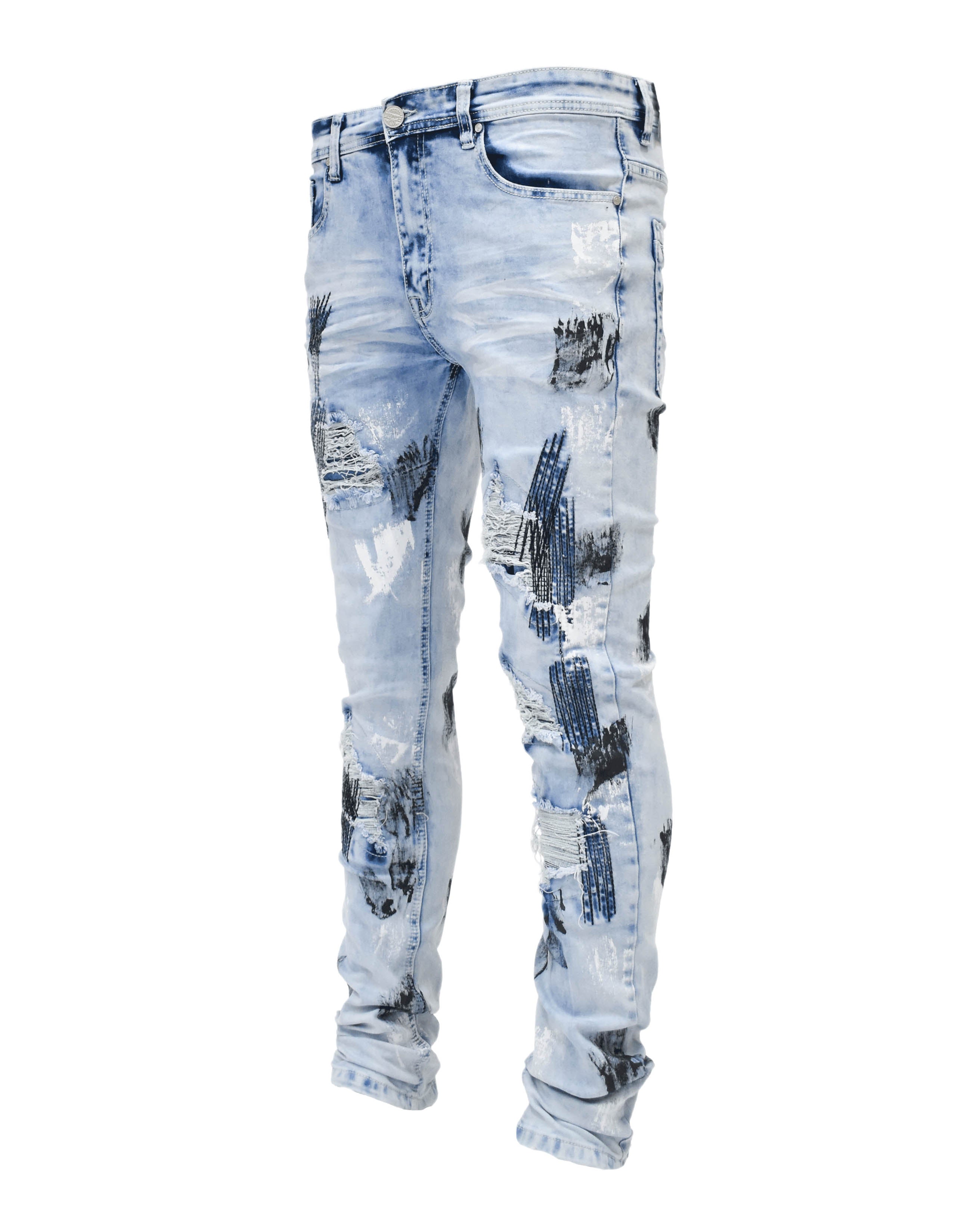 S2619 Stitch Paint Denim