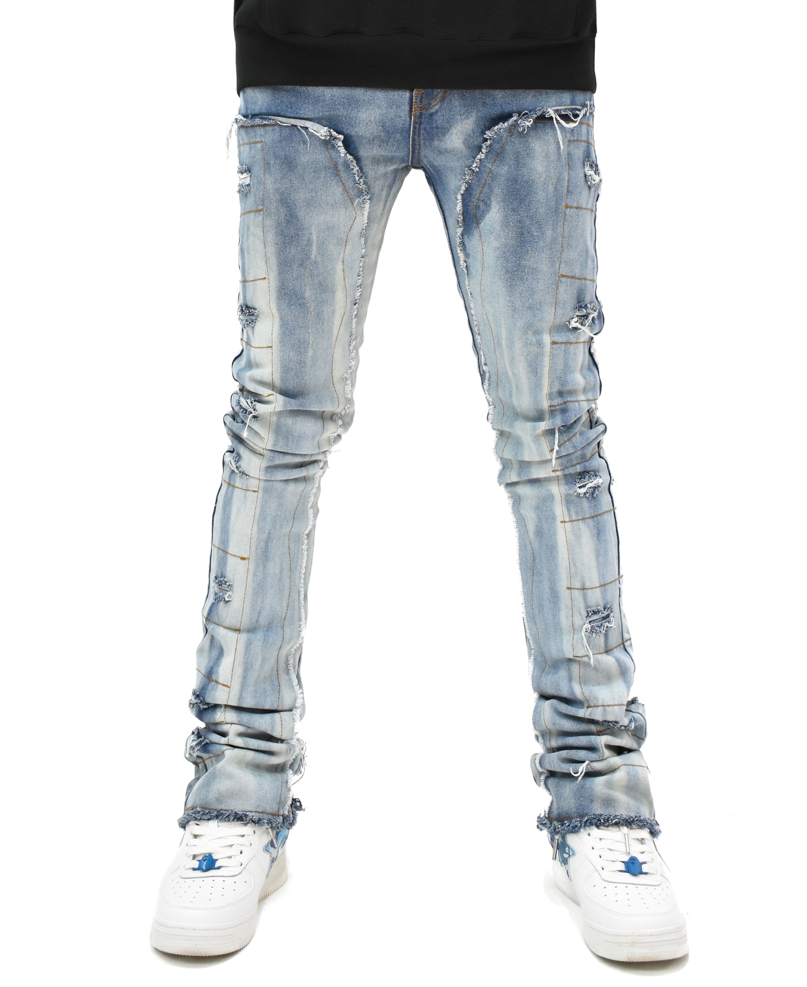 LV2300 Frayed Rip Denim