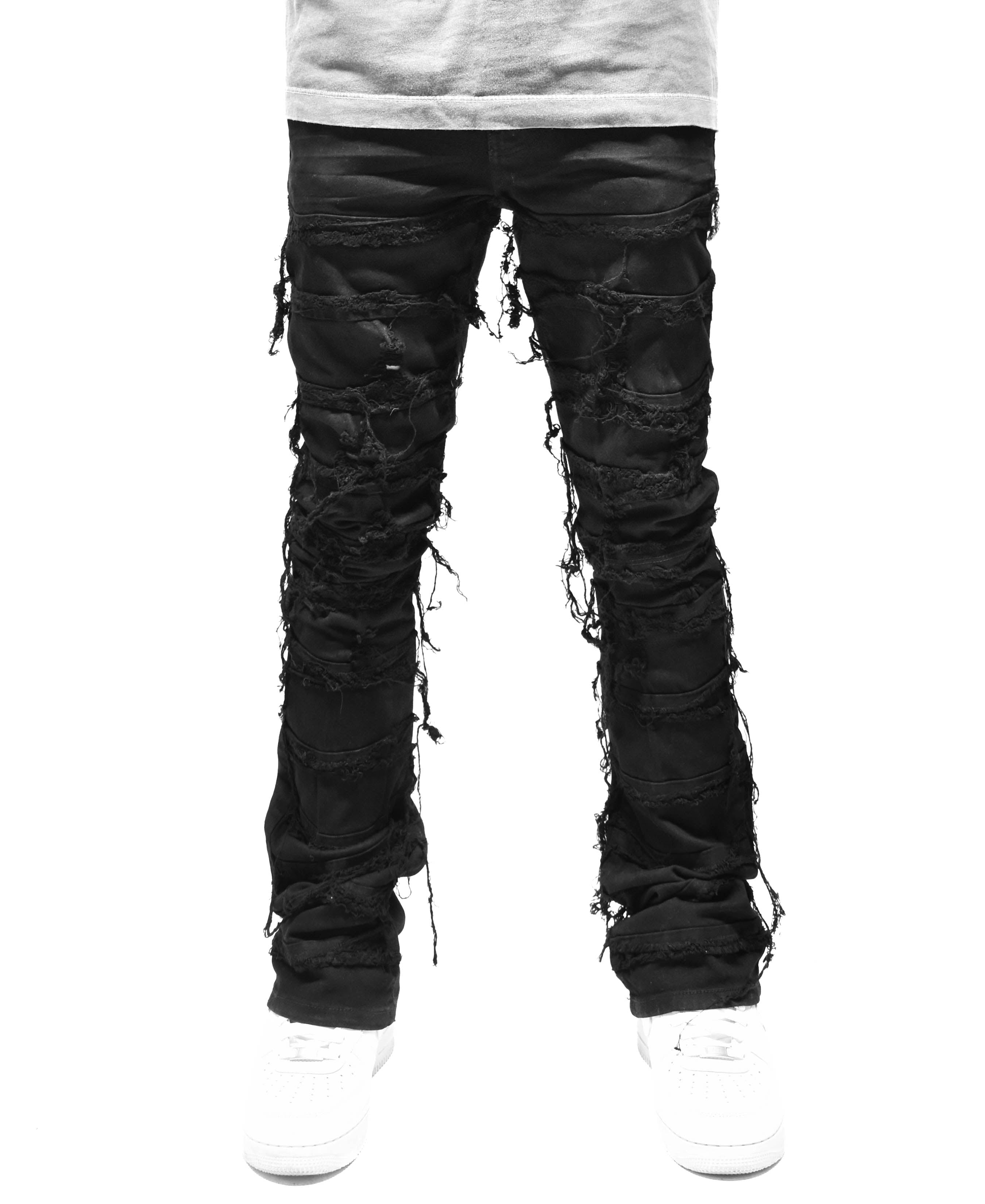 S3016 Distressed Stack Denim