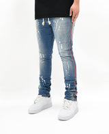 MS13093 Striped Paint Denim