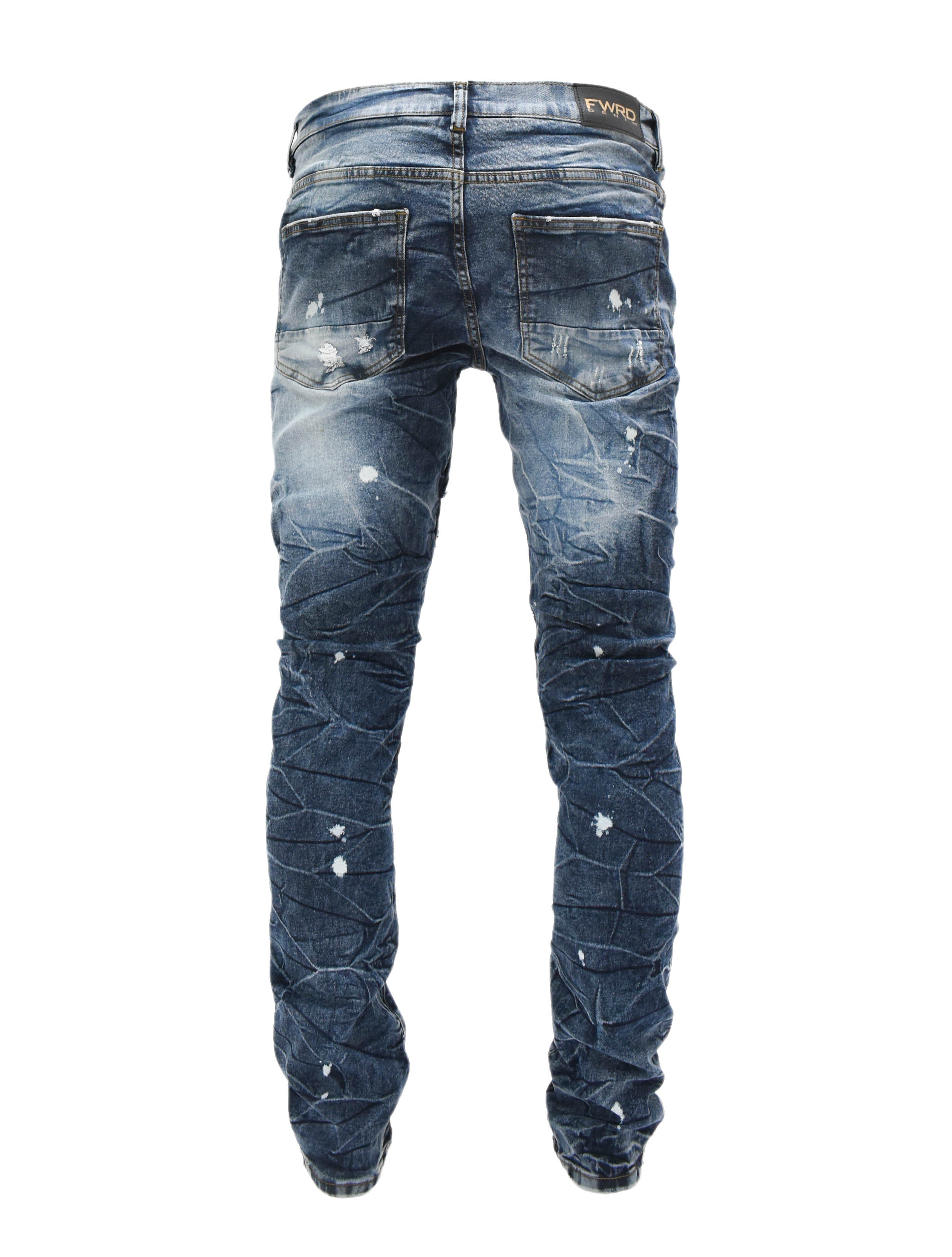 FW33574 Distressed Moto Denim