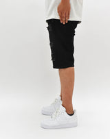 MS21513 Ripped Rhinestone Denim Shorts