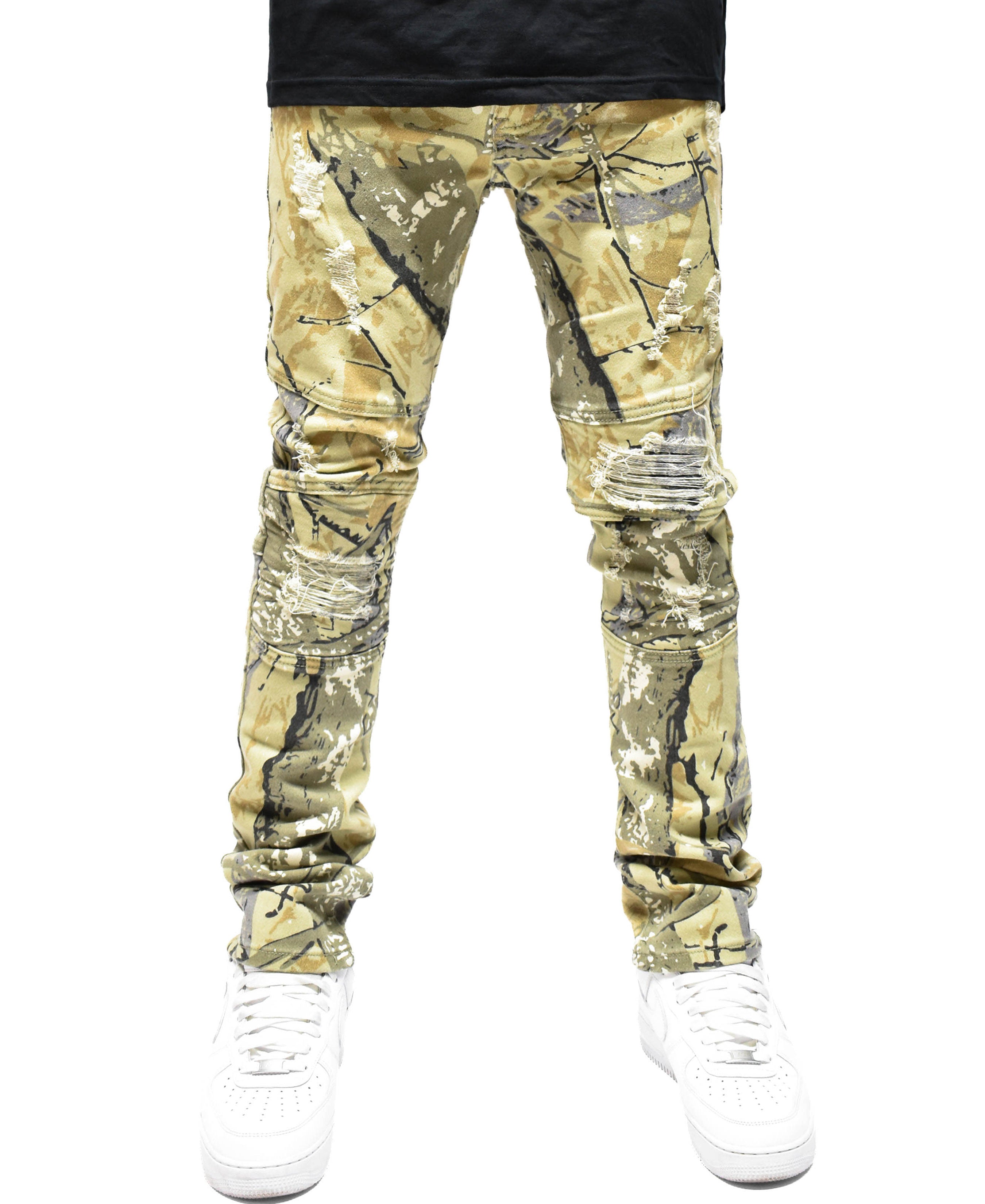 S4425 Ripped Camo Denim
