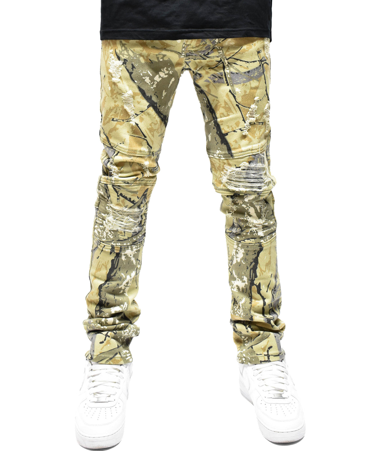 S4425 Ripped Camo Denim