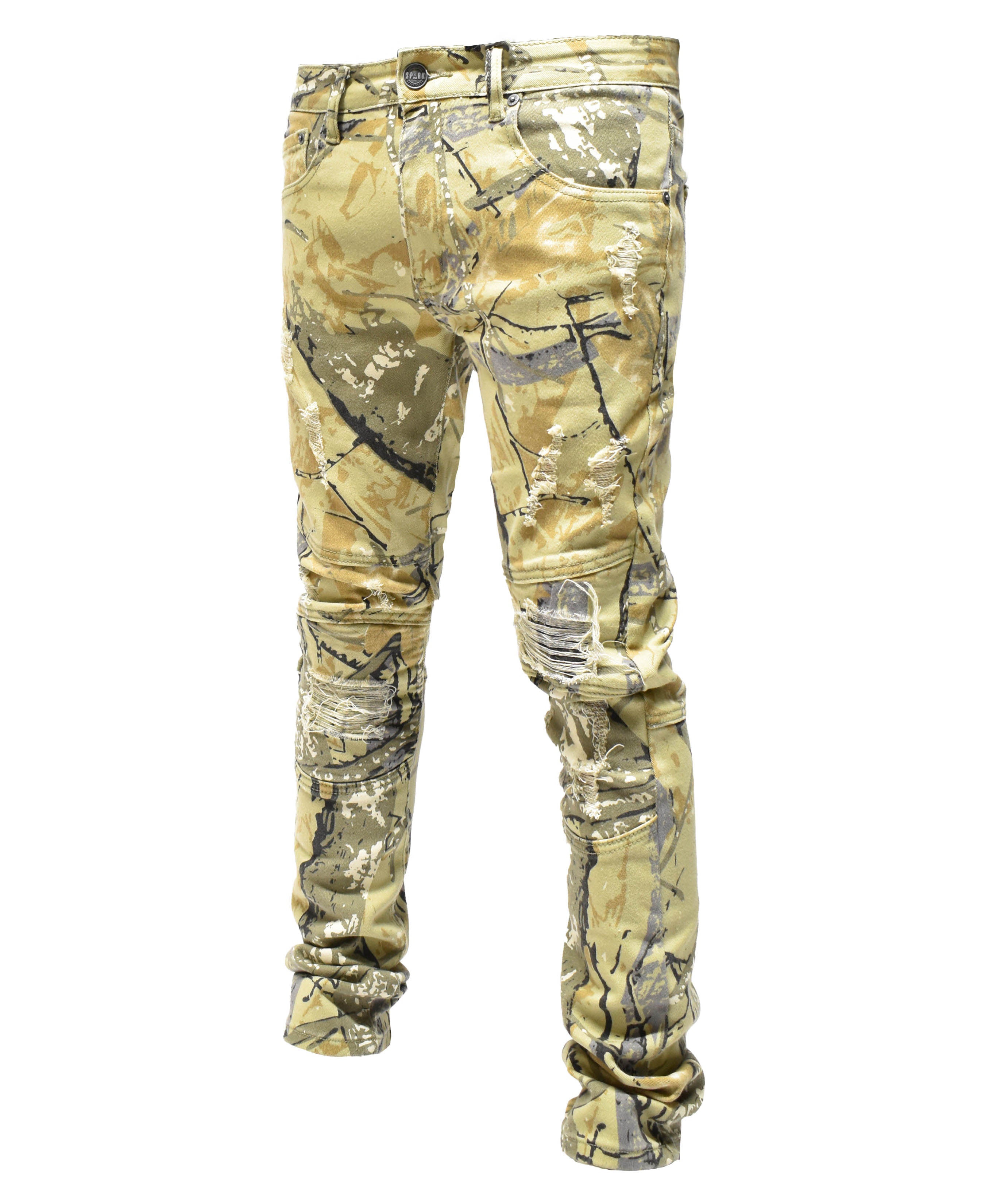 S4425 Ripped Camo Denim
