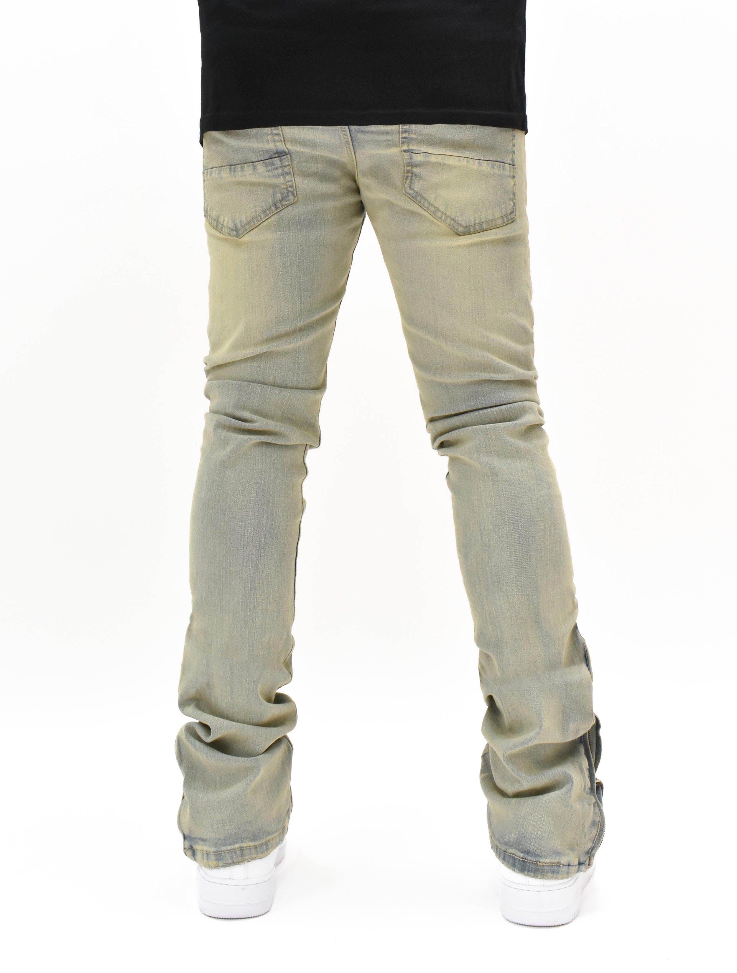 R651 Zip Flared Denim