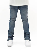 R651 Flare Stacked Zip Denim