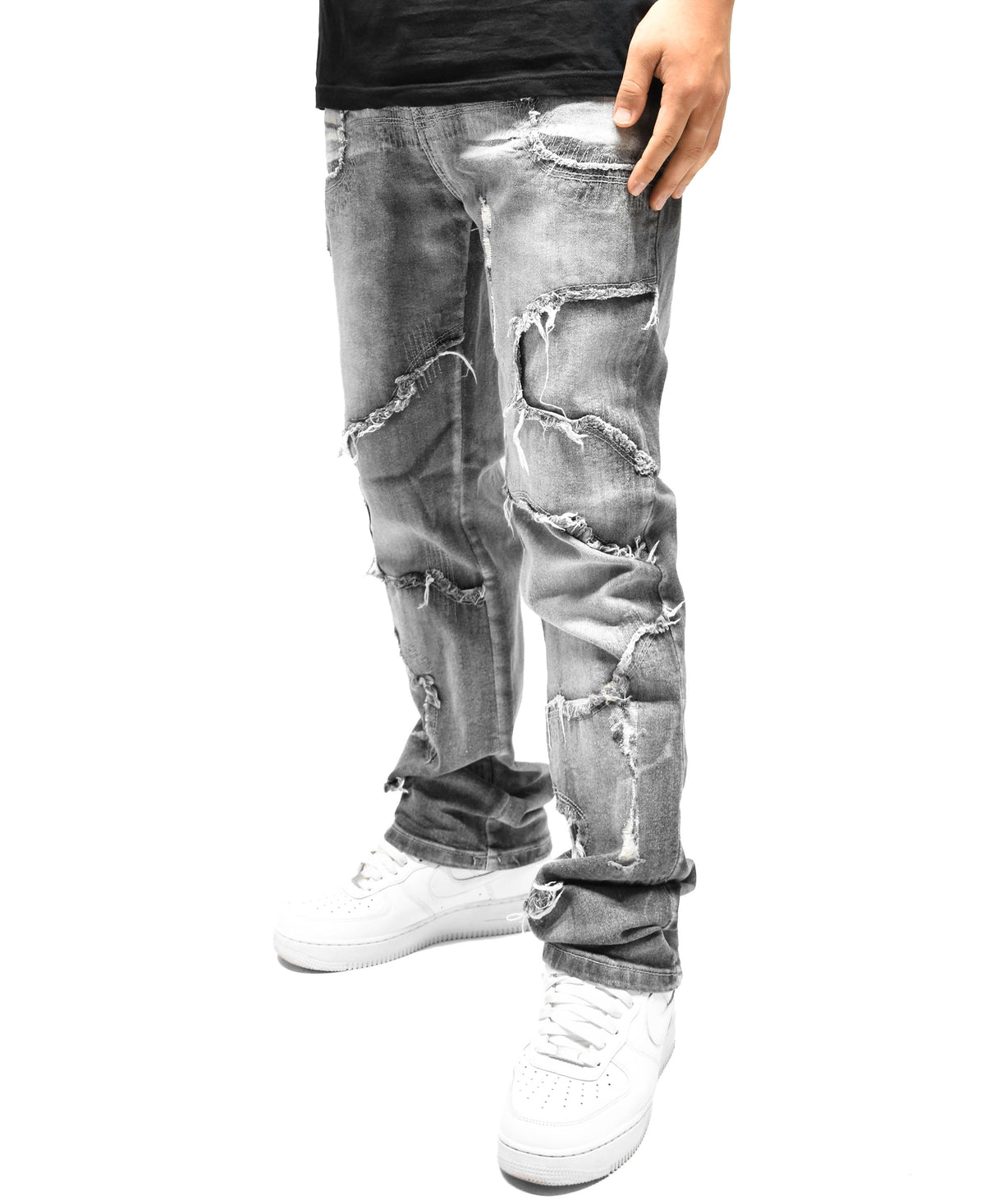 S5004 Frayed Denim