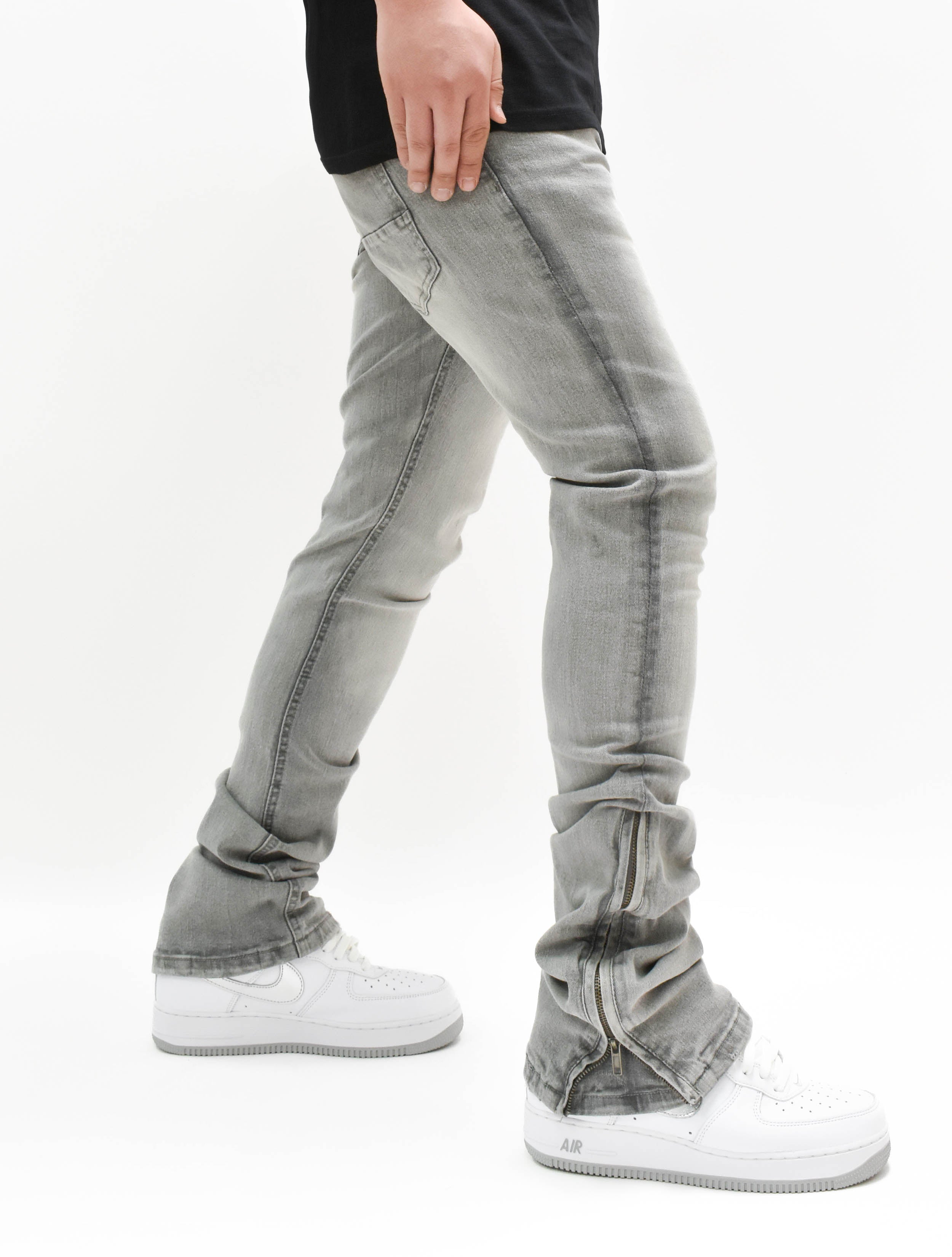 R651 Zip Flared Denim