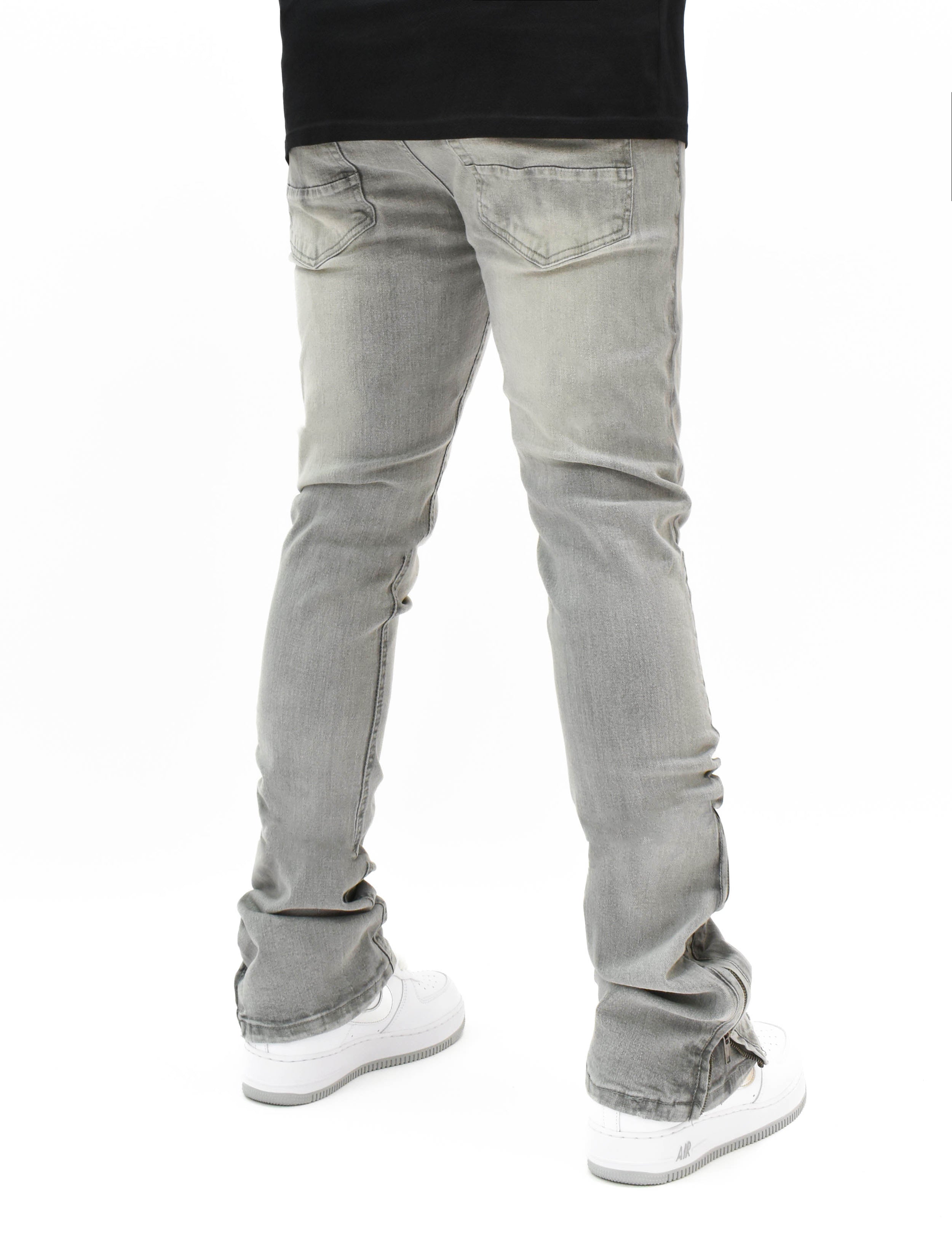 R651 Zip Flared Denim