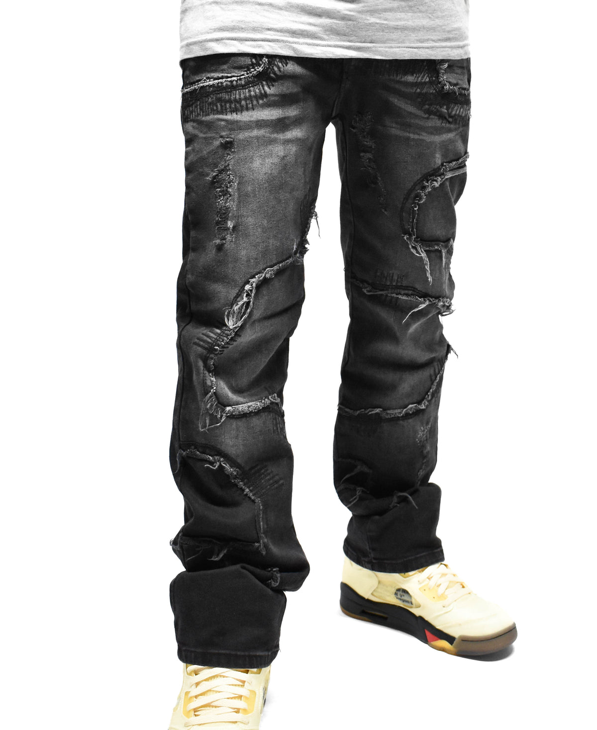 S5004 Frayed Denim