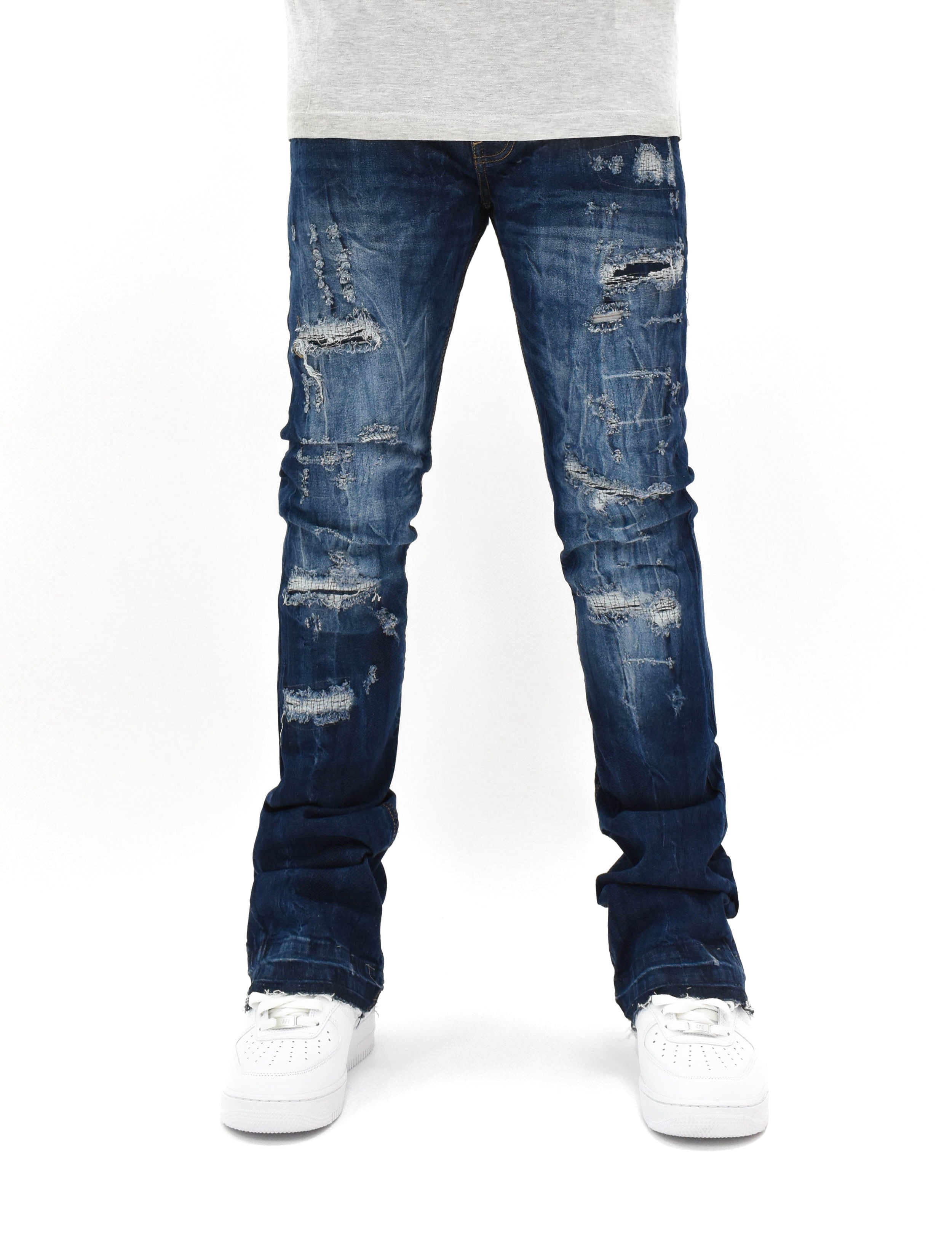 FW33893 Distressed Stacked Denim