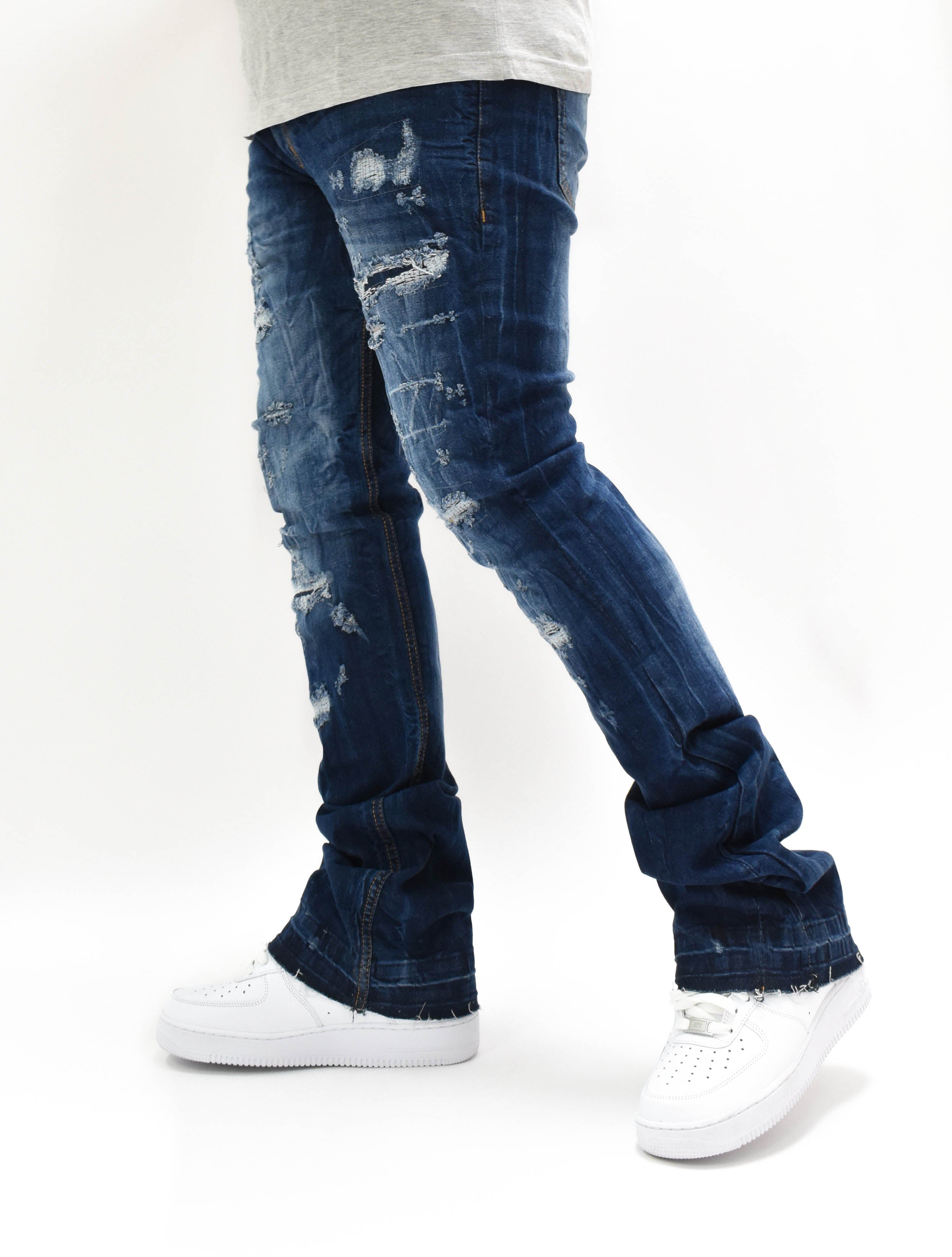 FW33893 Distressed Stacked Denim