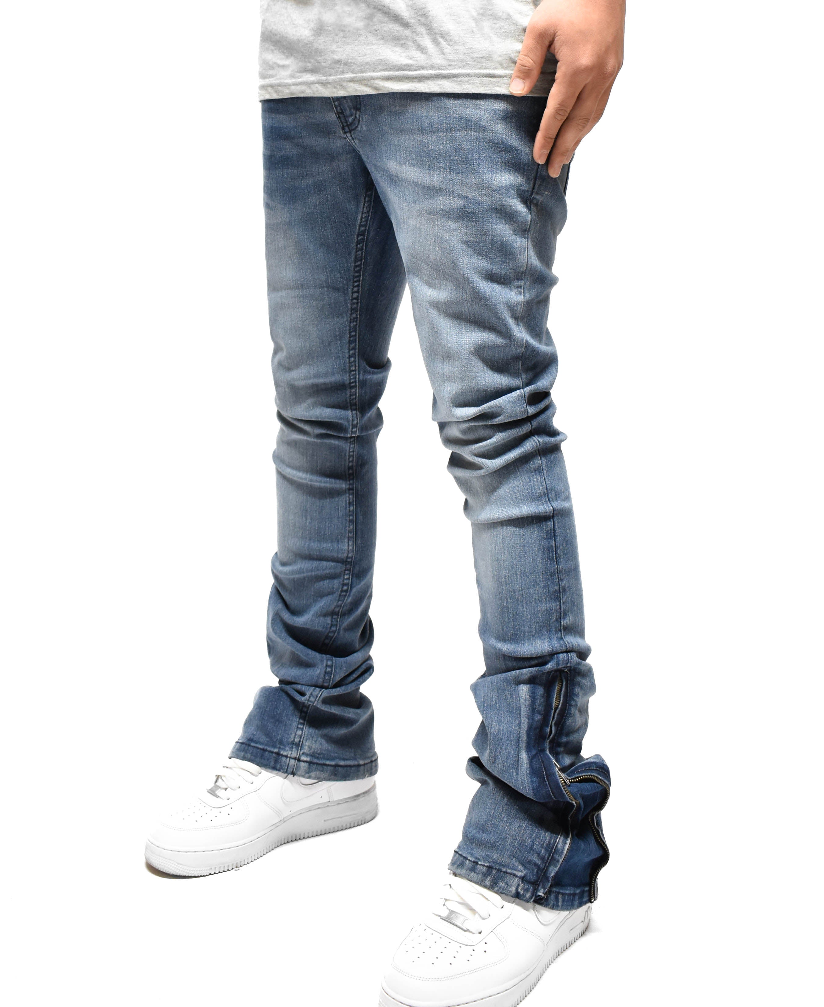 R651 Zip Flared Denim