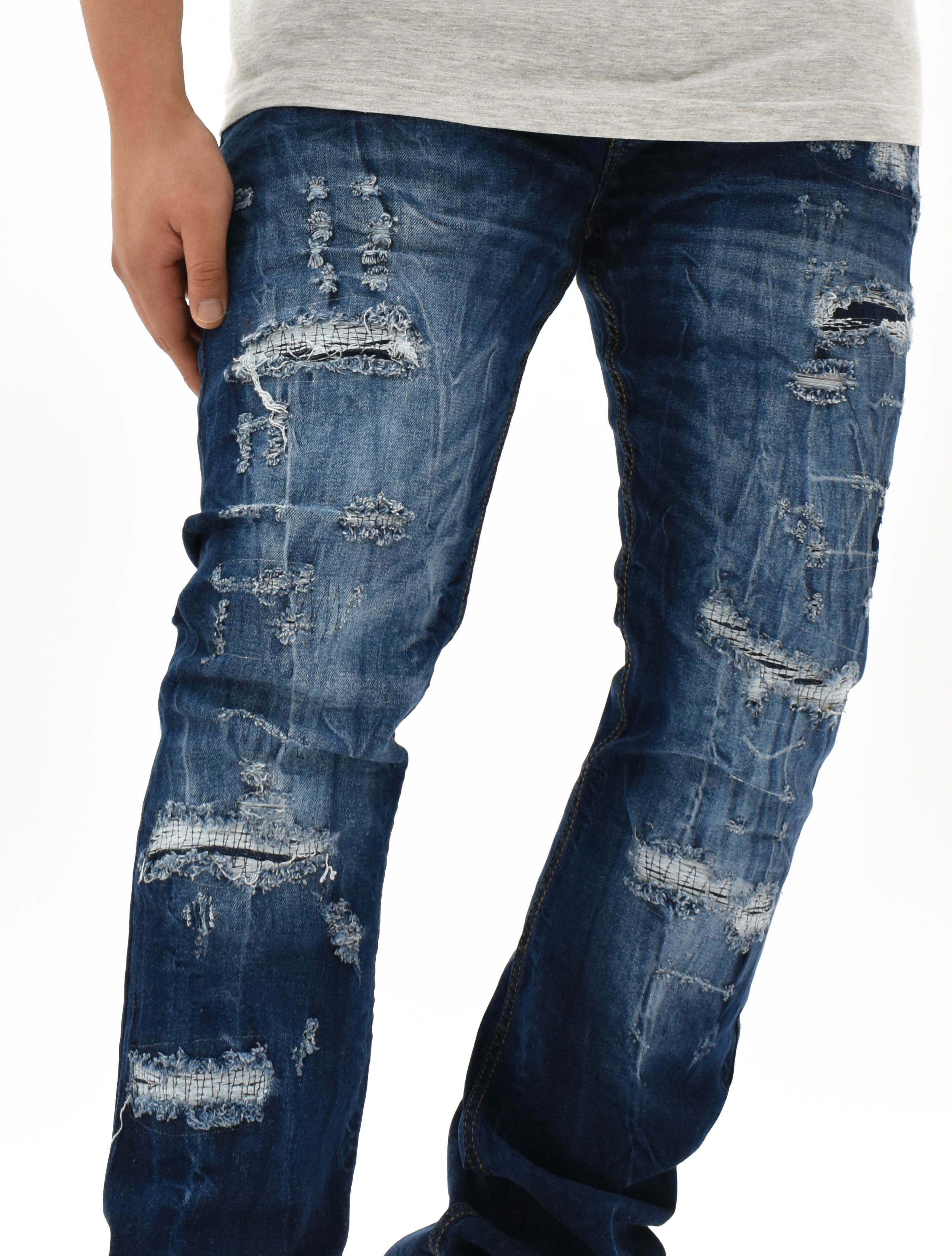 FW33893 Distressed Stacked Denim