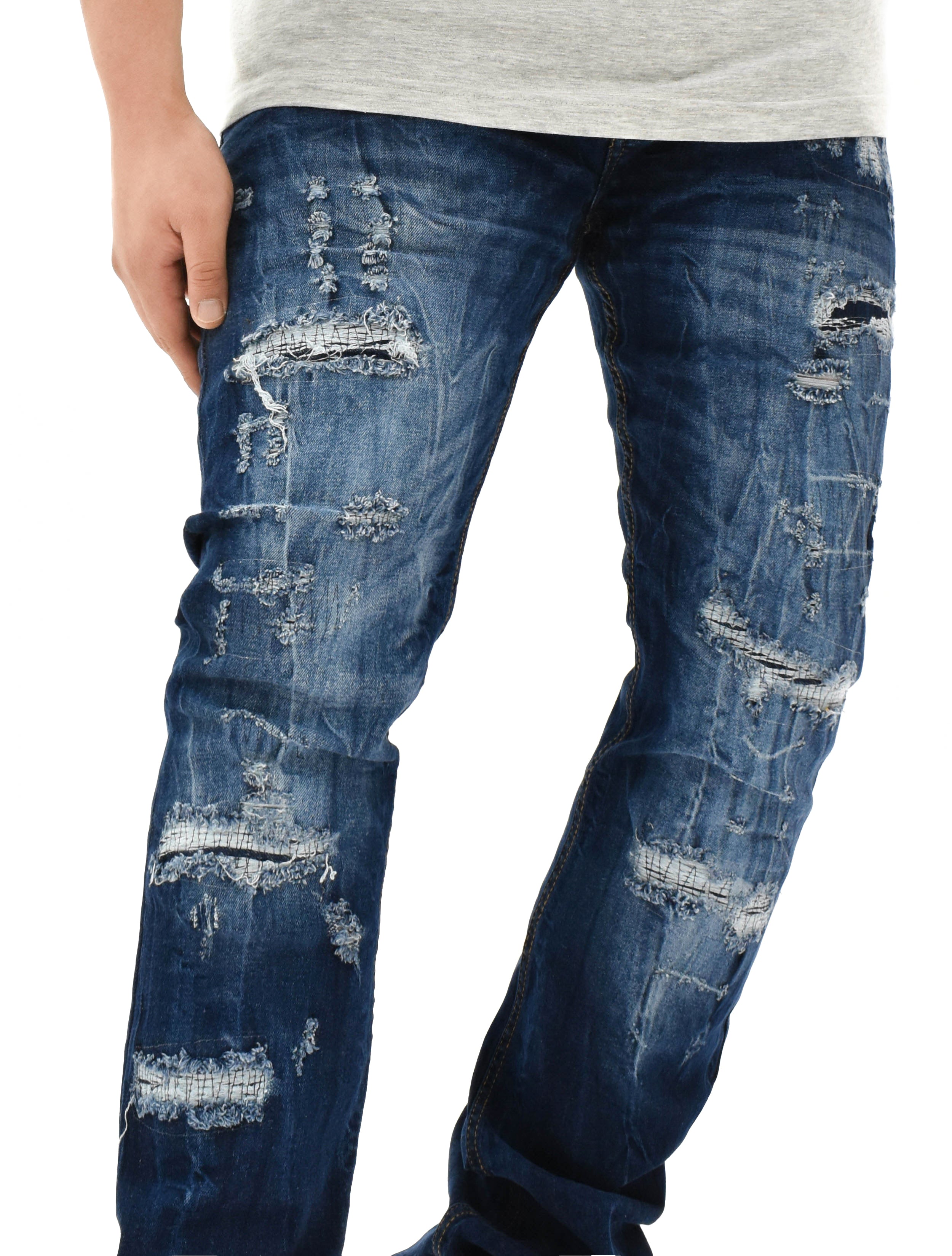 FW33893 Distressed Stacked Denim