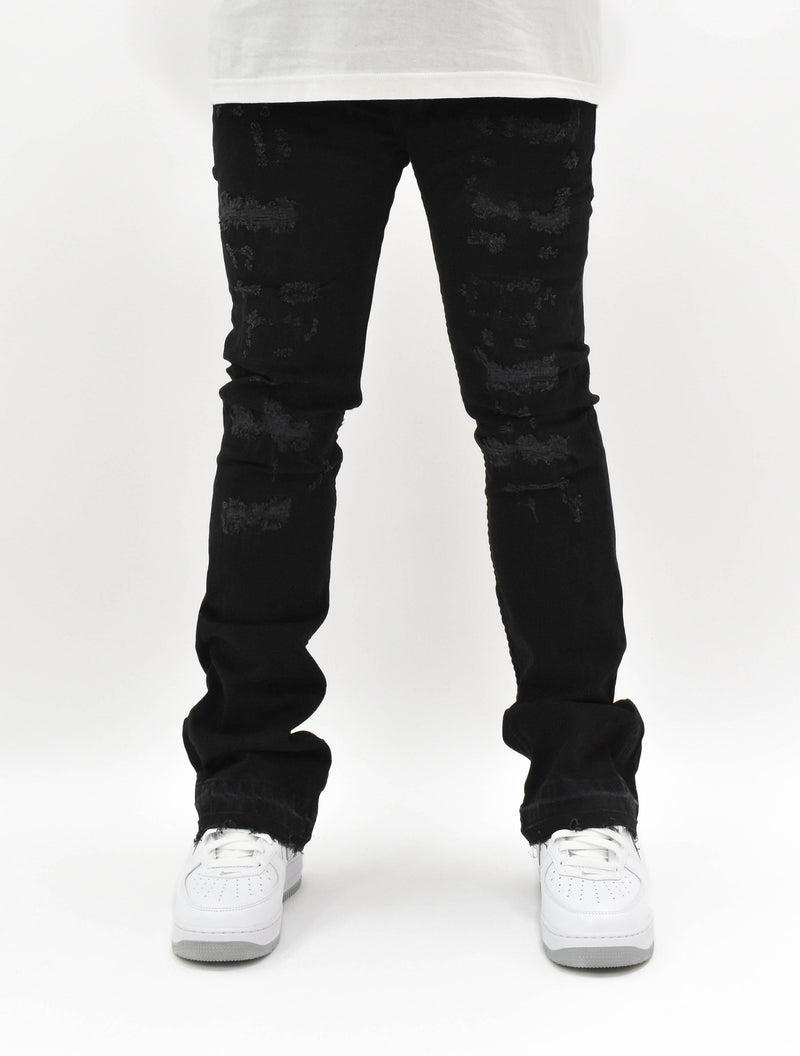 FW33893 Distressed Stacked Denim