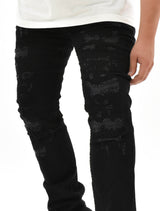 FW33893 Distressed Stacked Denim