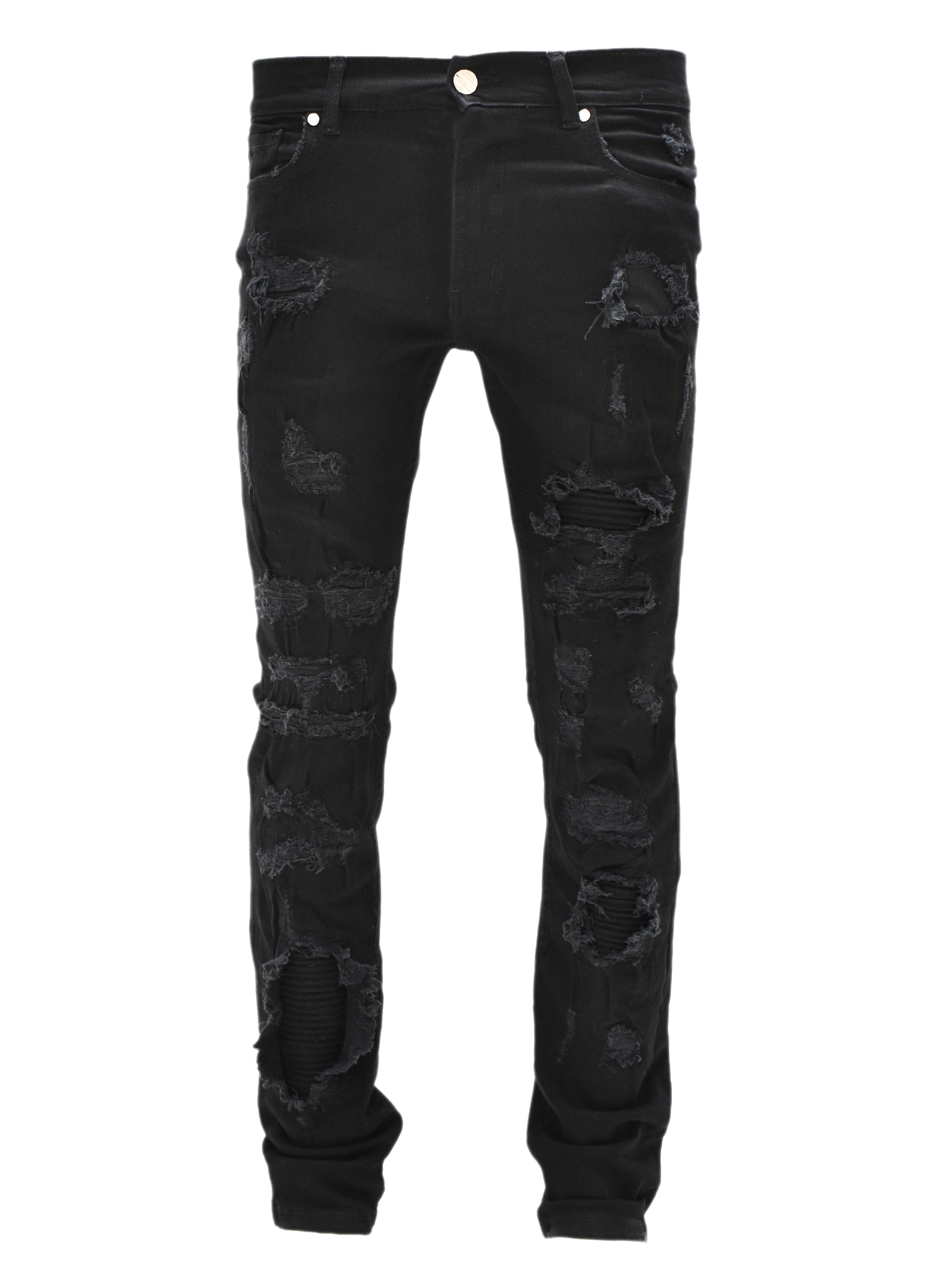 FW33705 Gashed Biker Denim