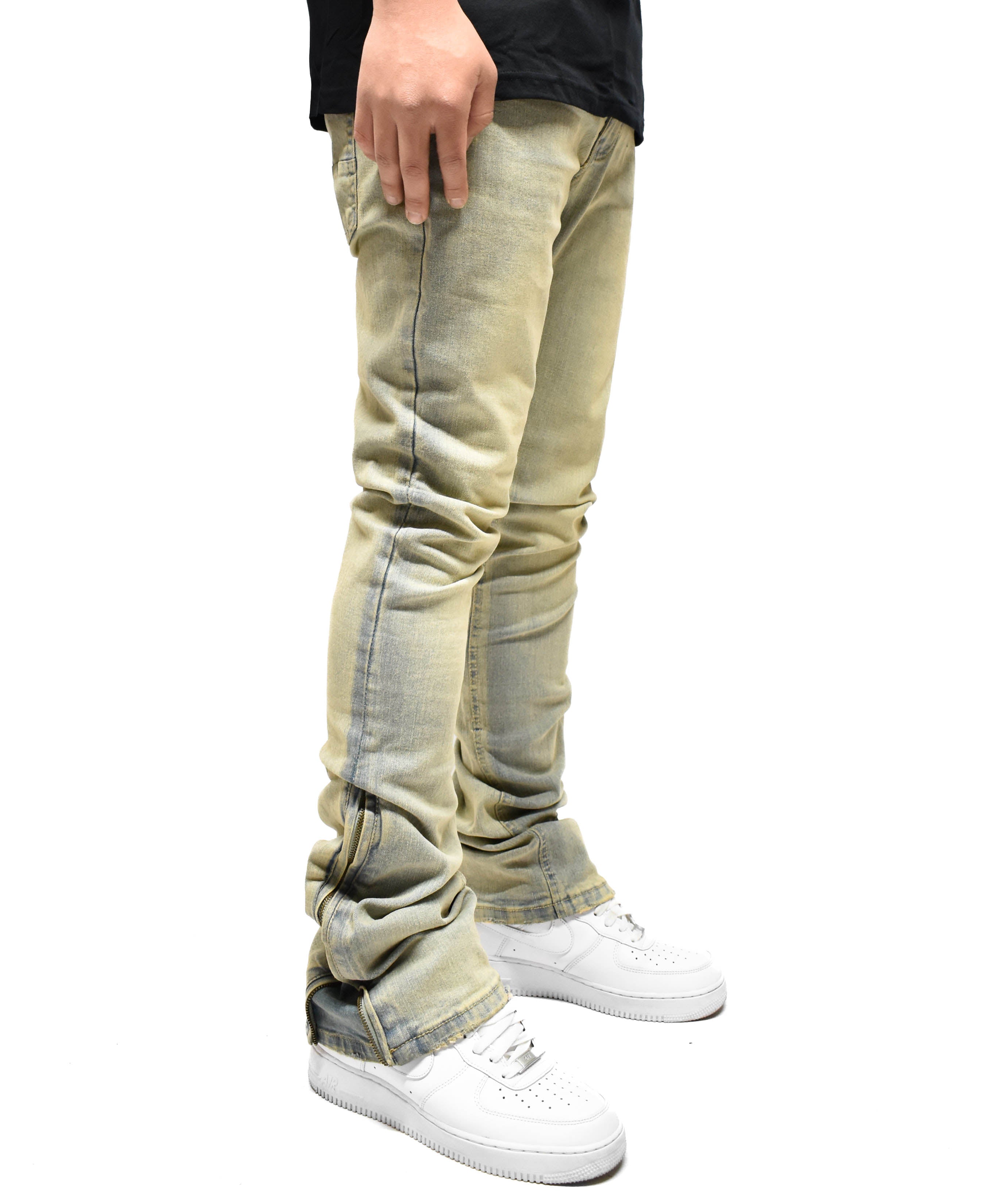R651 Zip Flared Denim