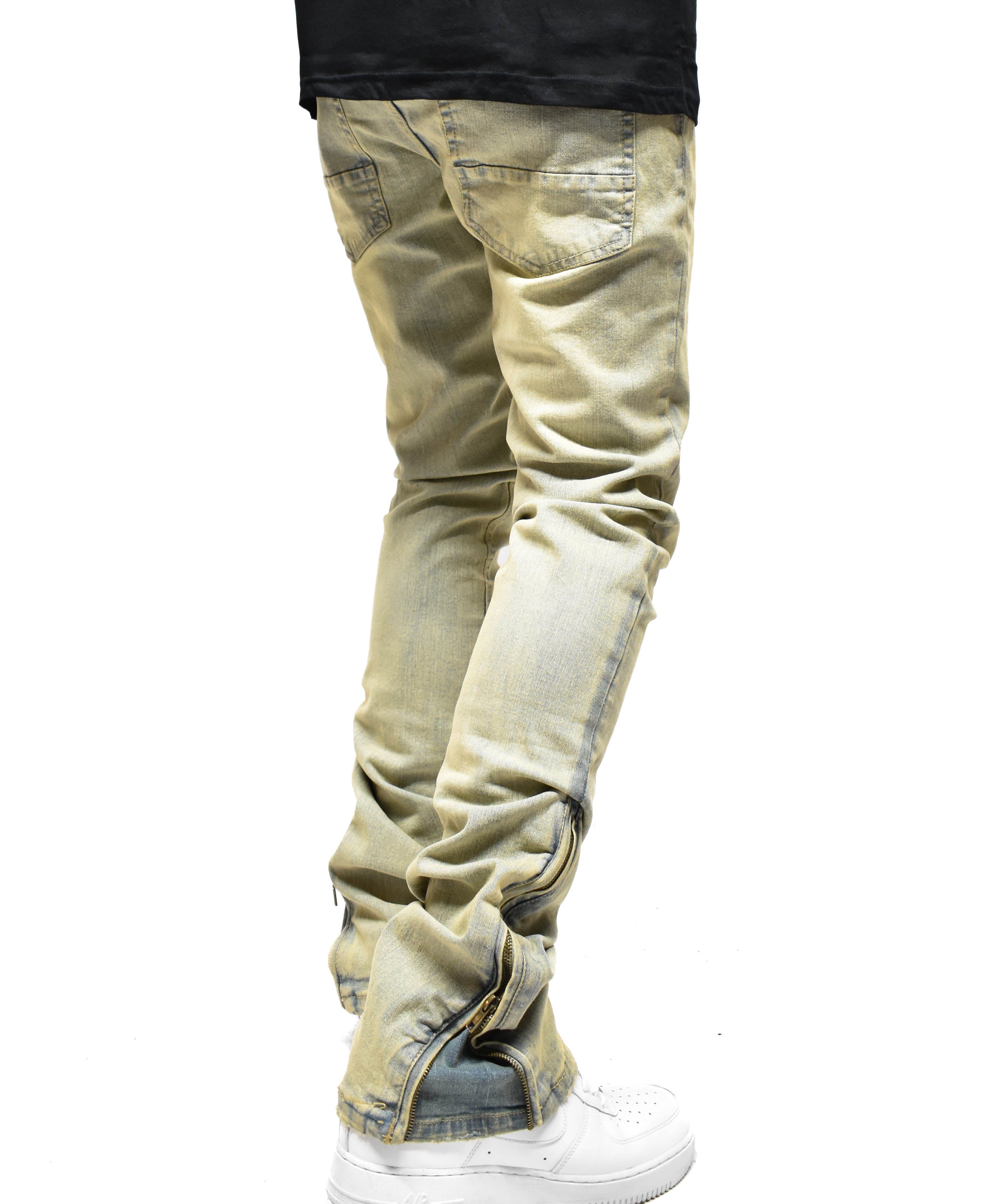 R651 Zip Flared Denim