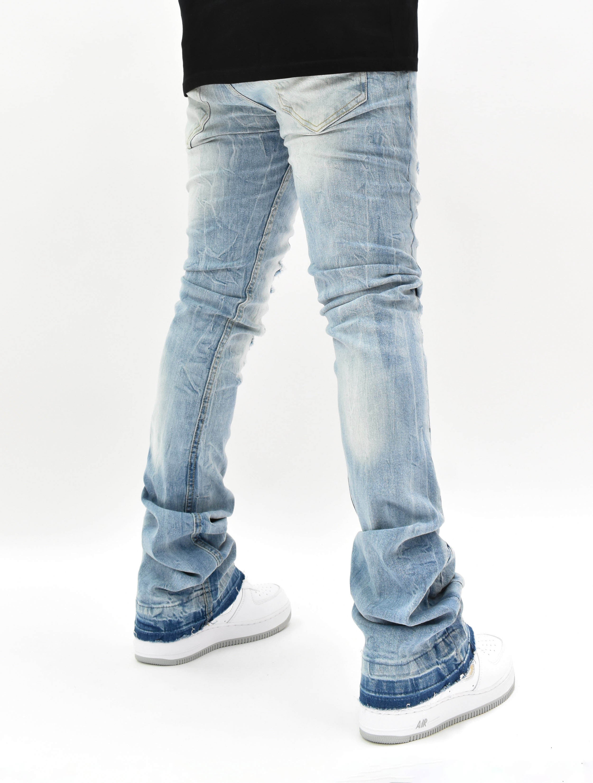 FW33893 Distressed Stacked Denim