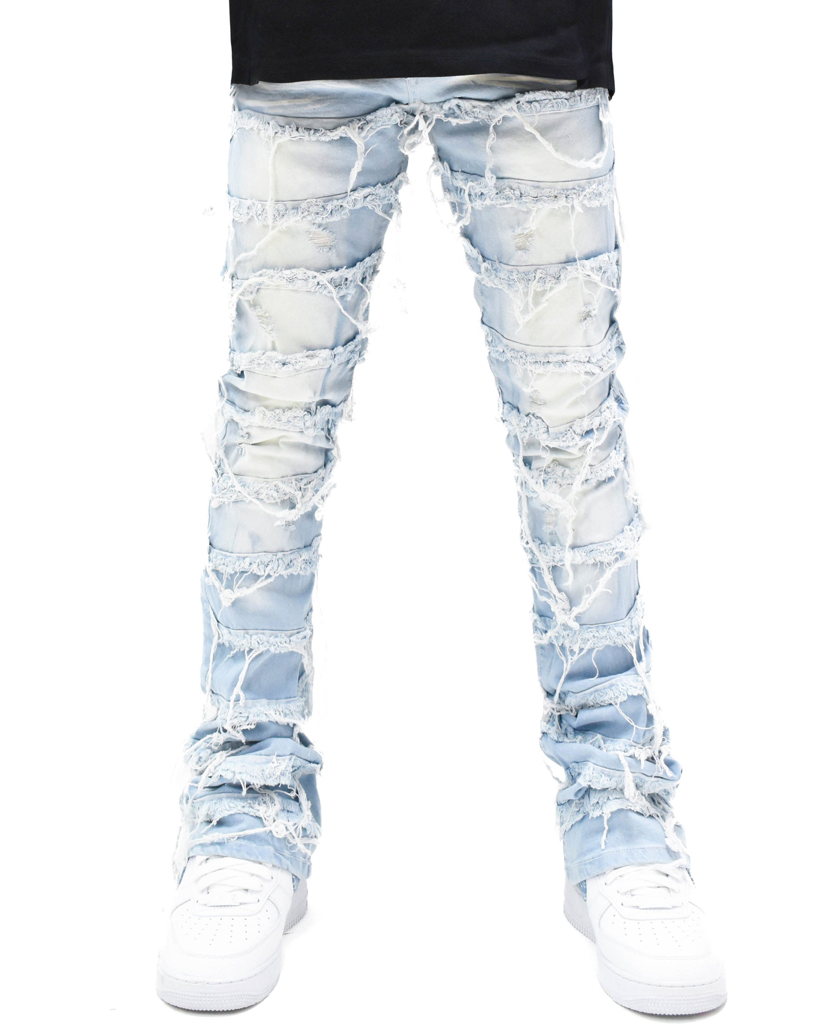 S3016 Distressed Stack Denim