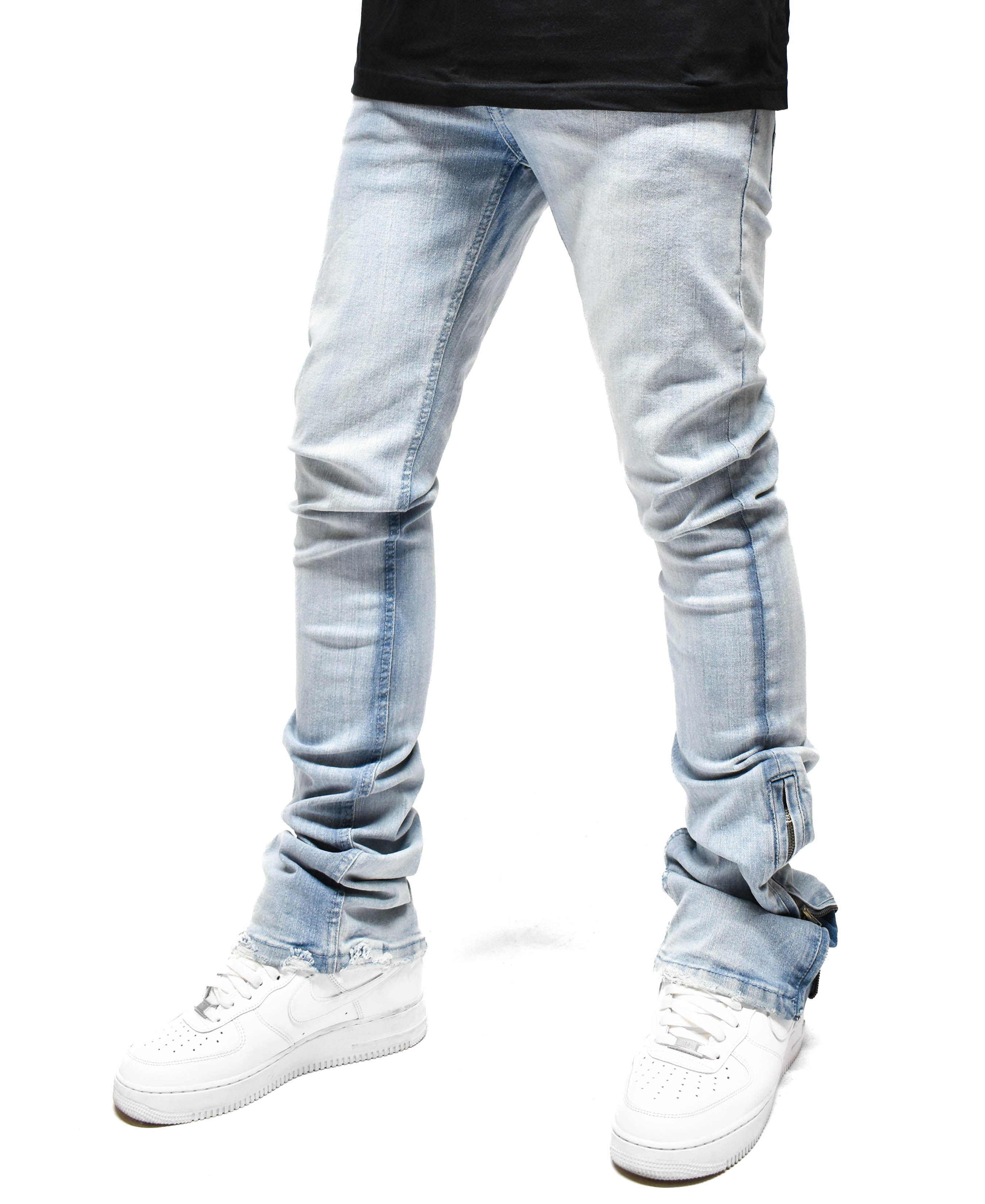 R651 Zip Flared Denim