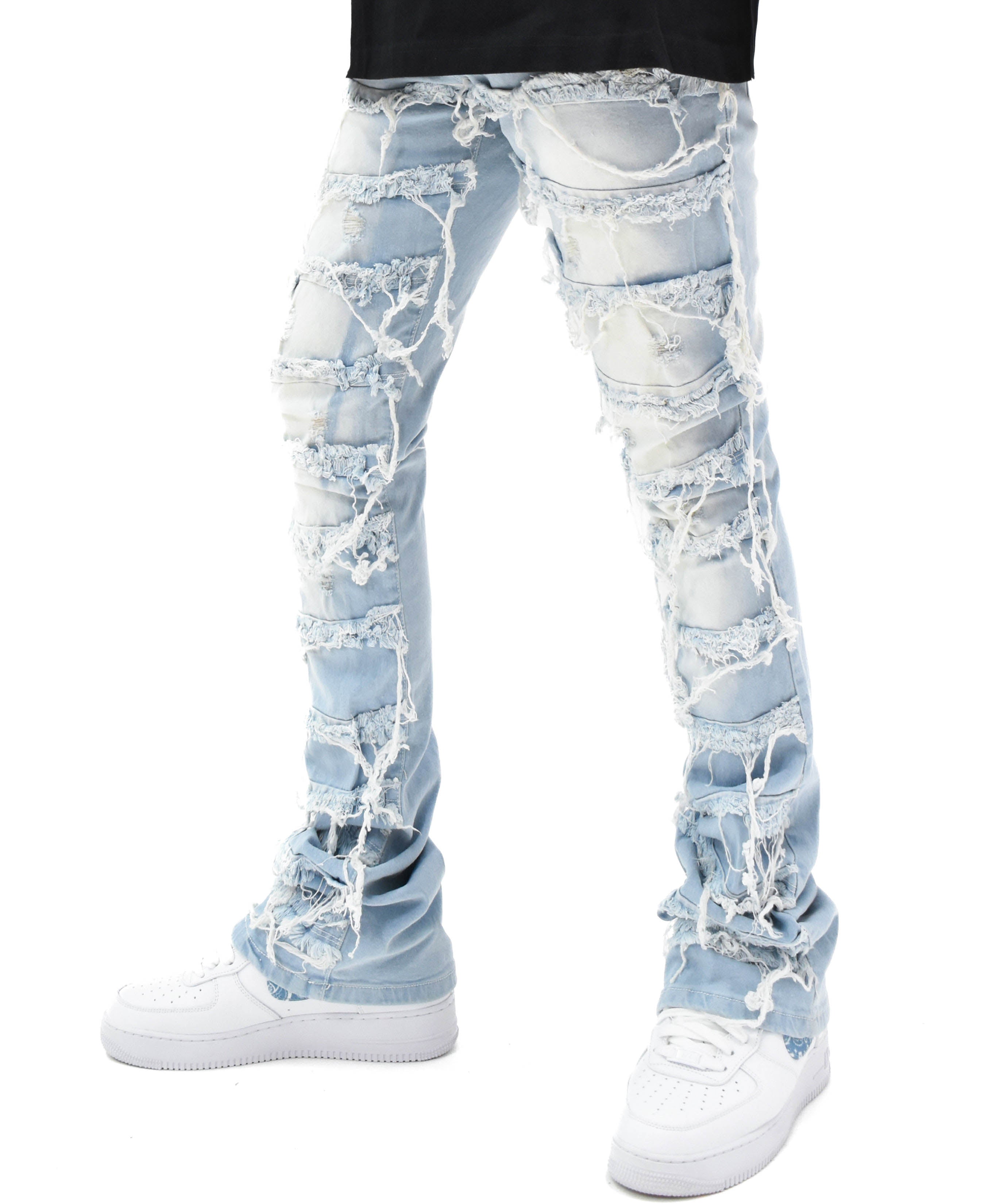 S3016 Distressed Stack Denim