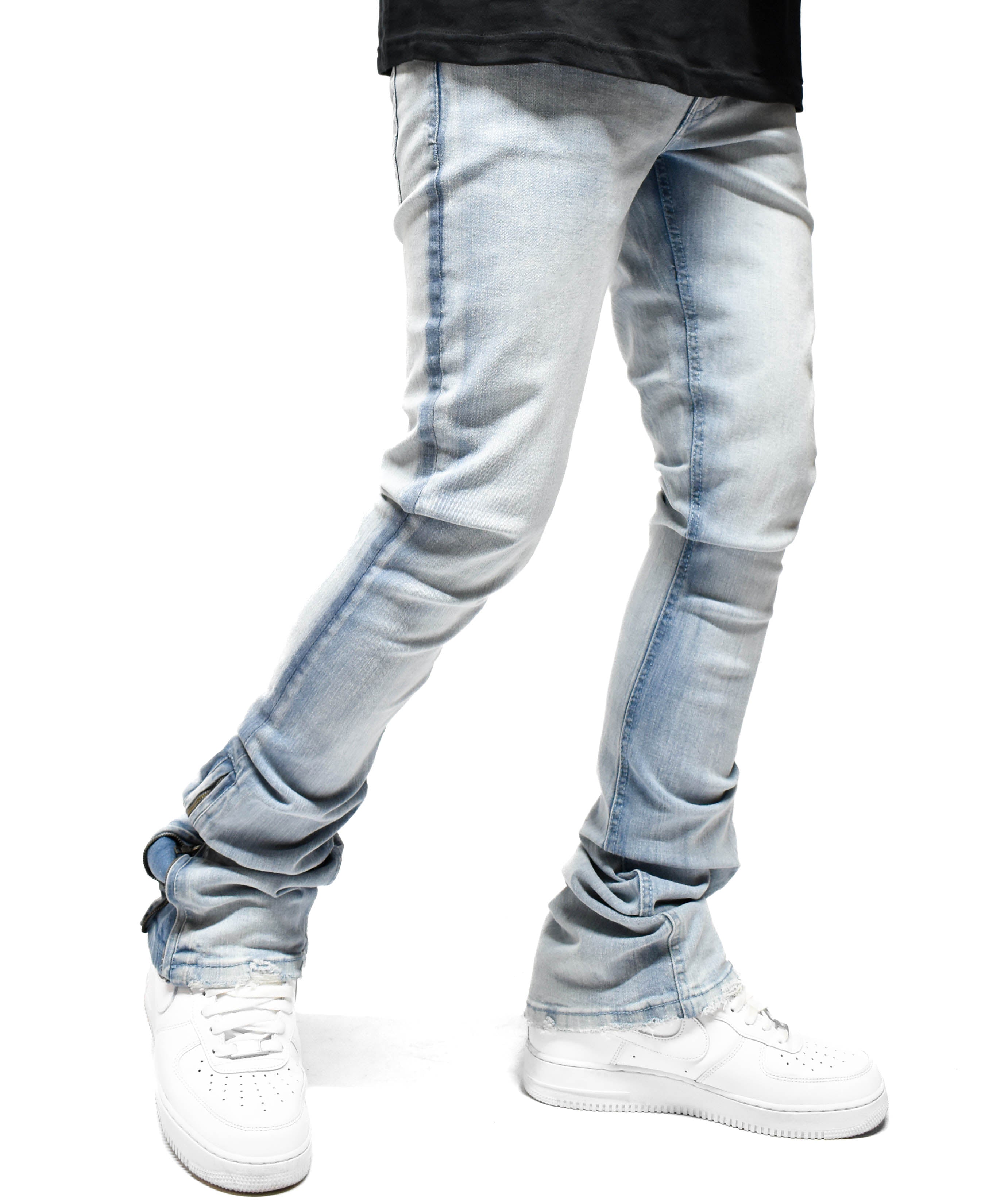 R651 Zip Flared Denim