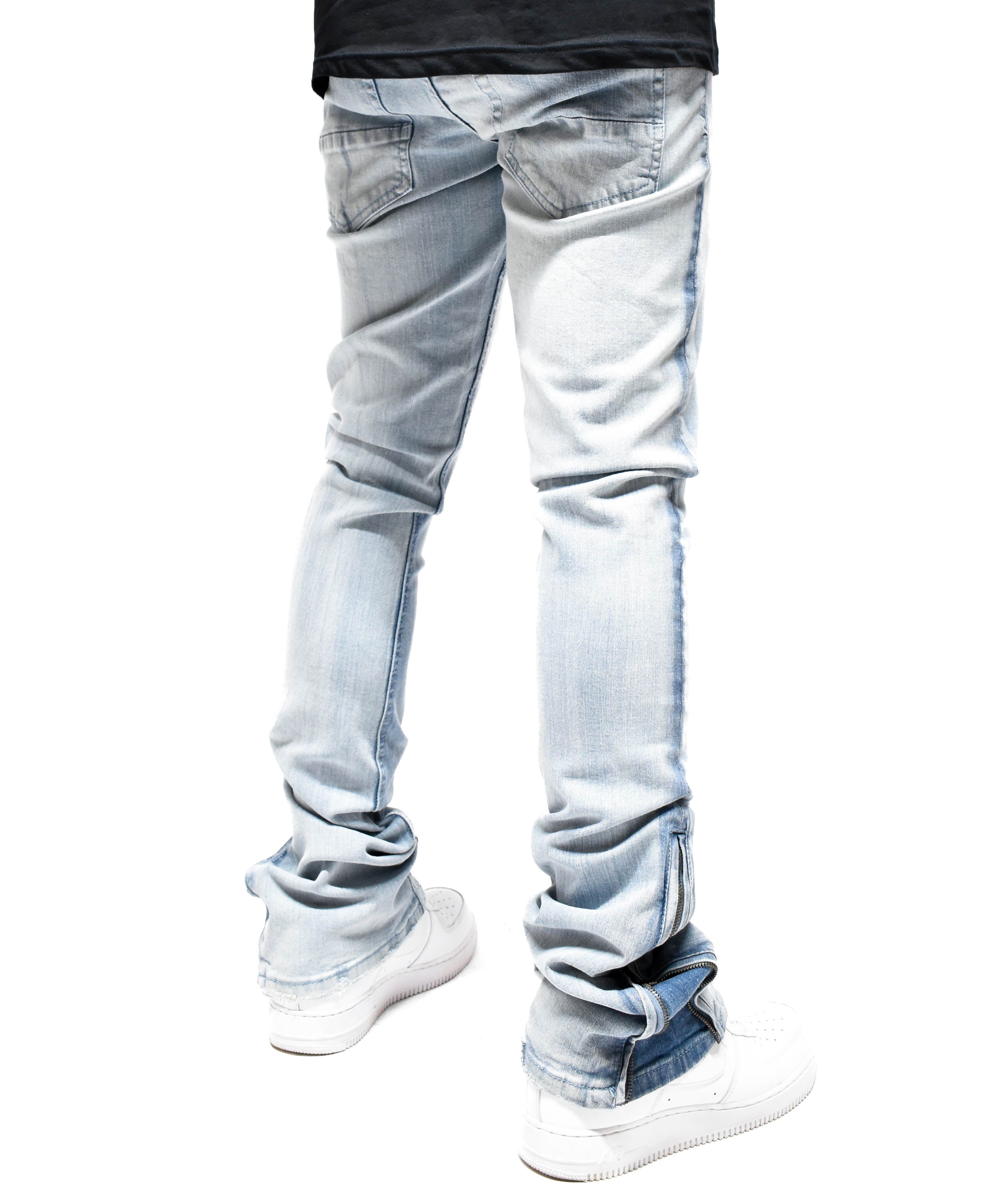 R651 Zip Flared Denim