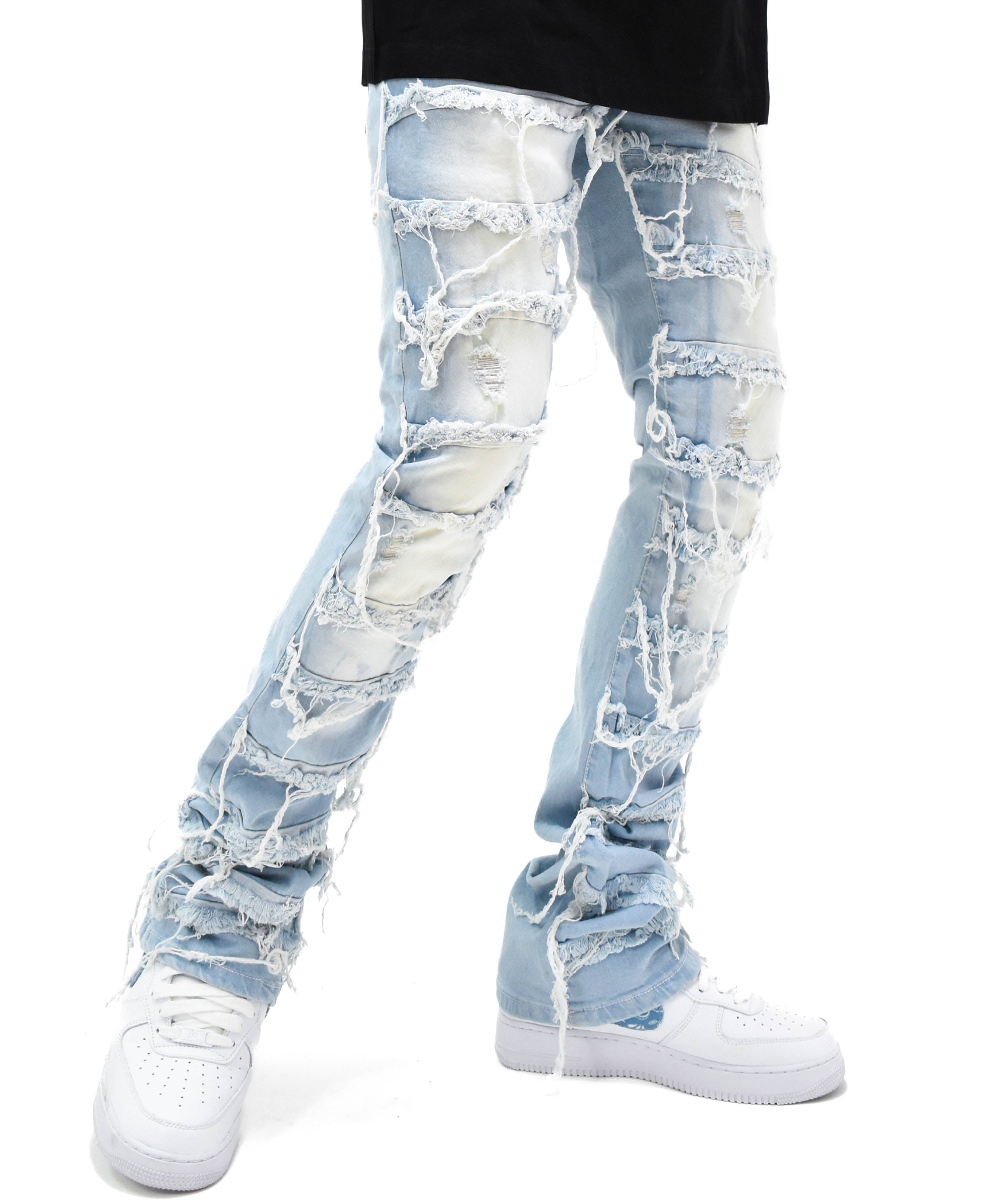 S3016 Distressed Stack Denim