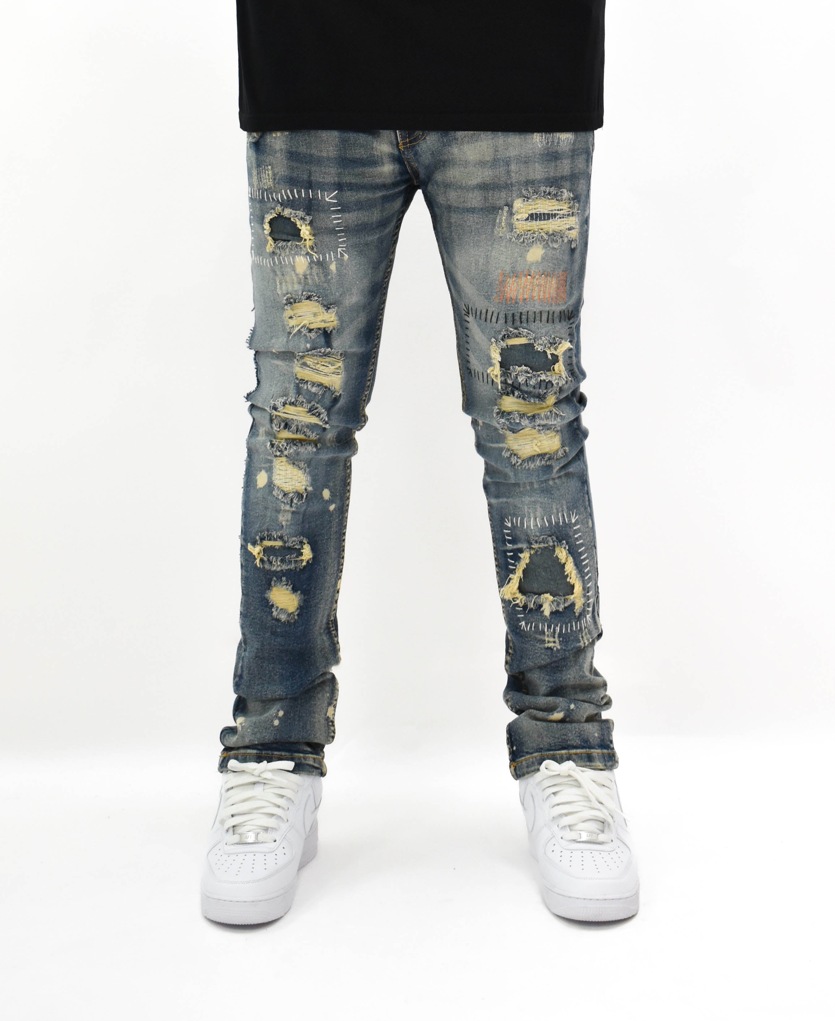 FW33665 Distressed Stitch Denim