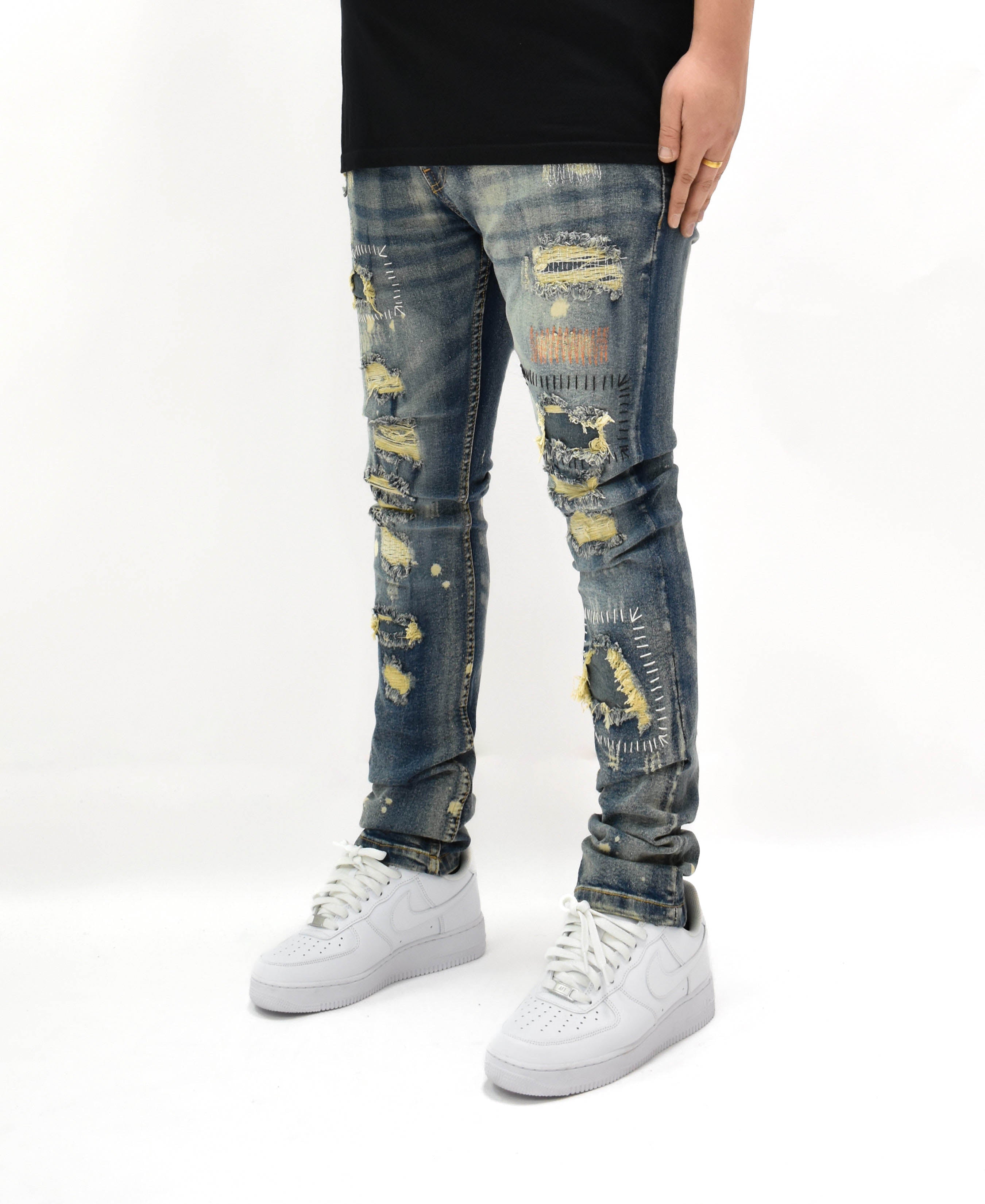 FW33665 Distressed Stitch Denim