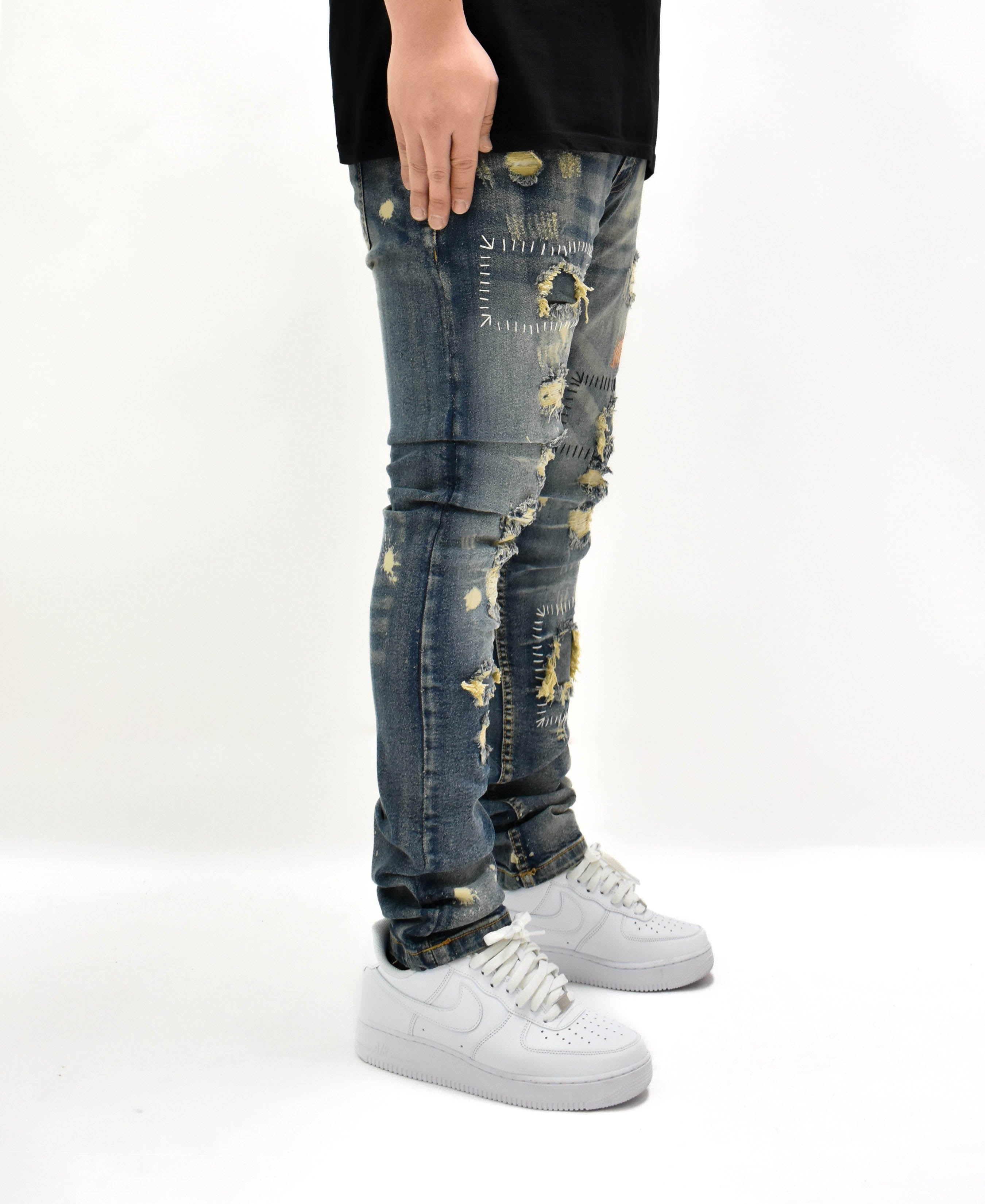 FW33665 Distressed Stitch Denim