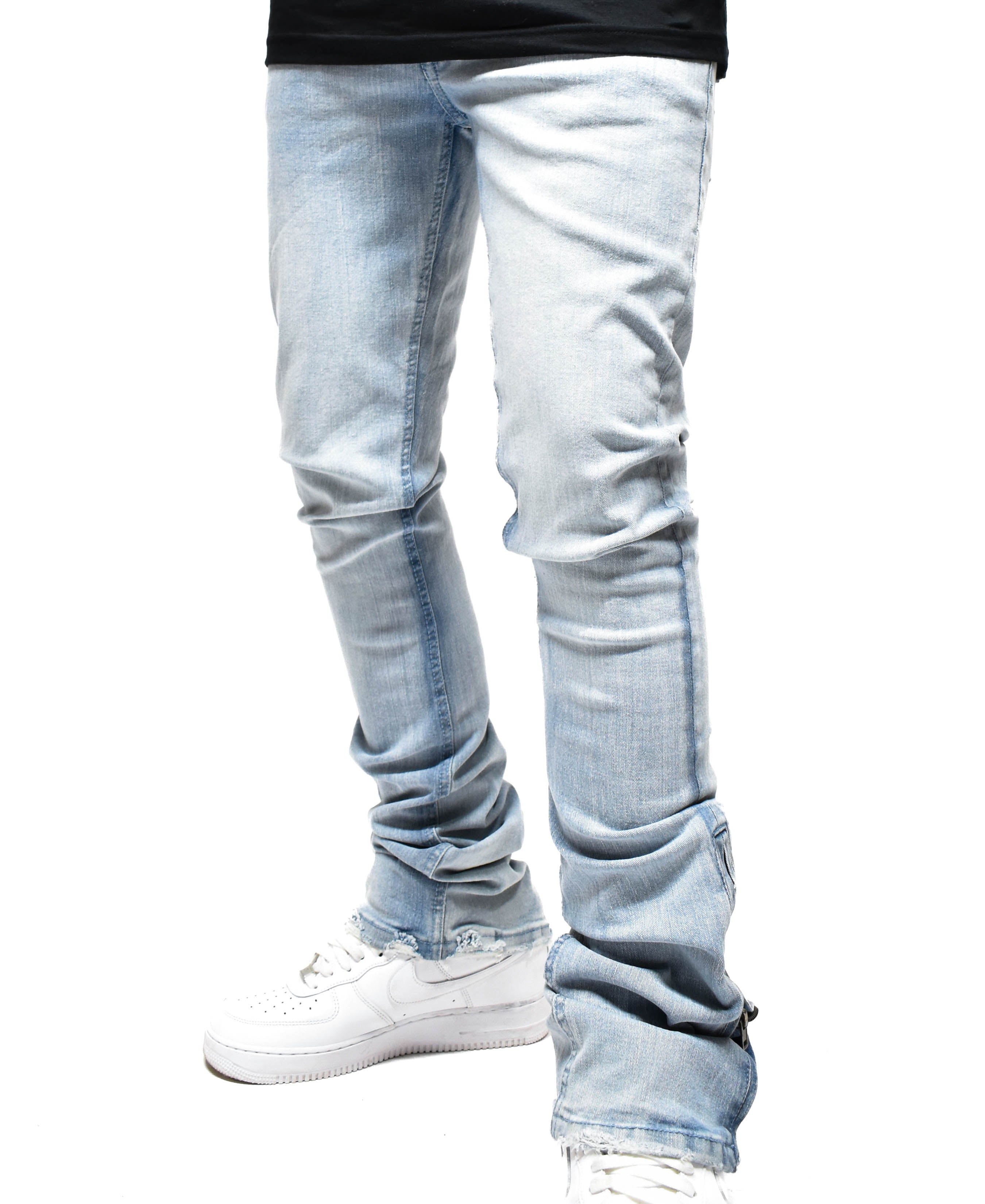 R651 Zip Flared Denim