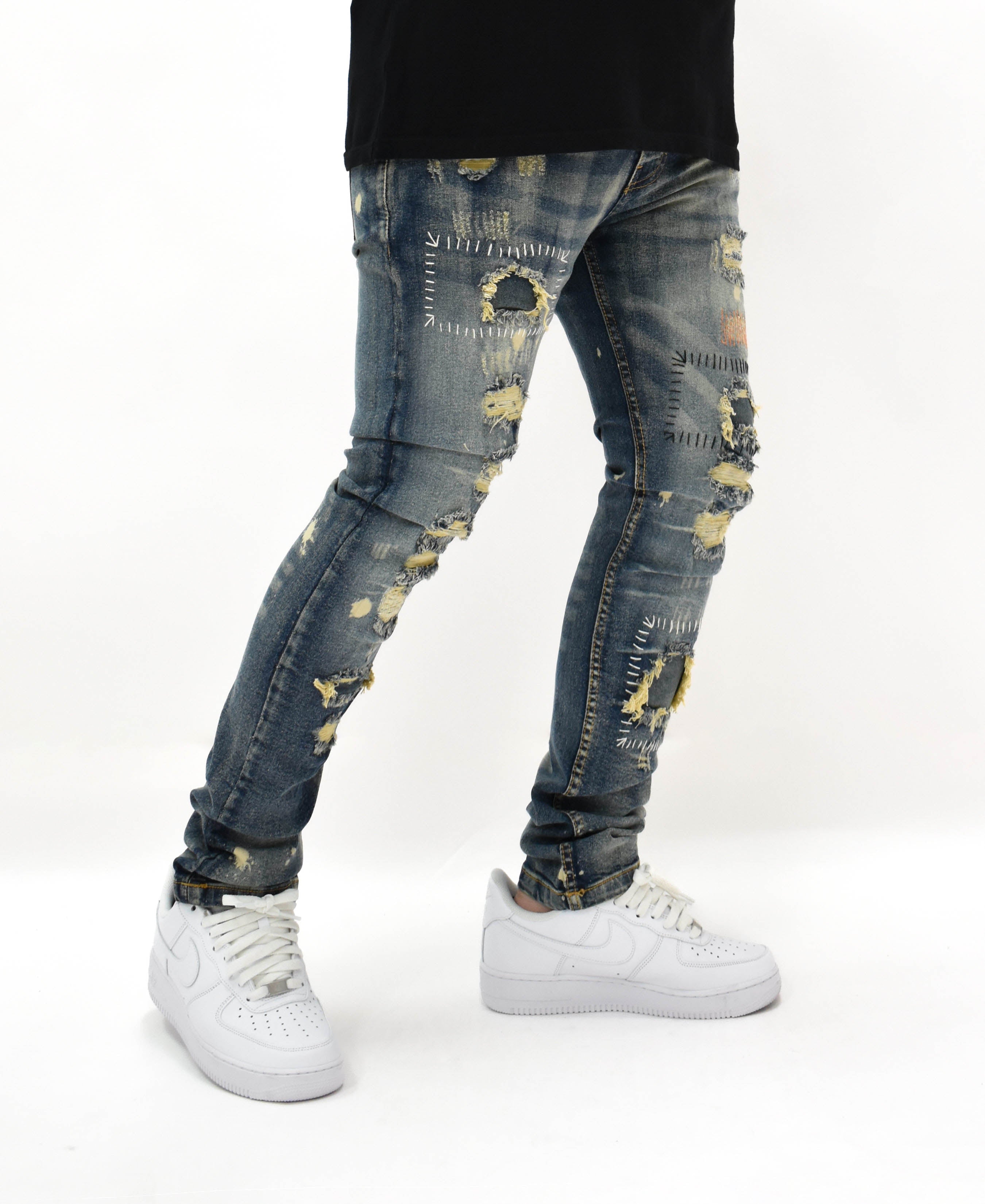 FW33665 Distressed Stitch Denim